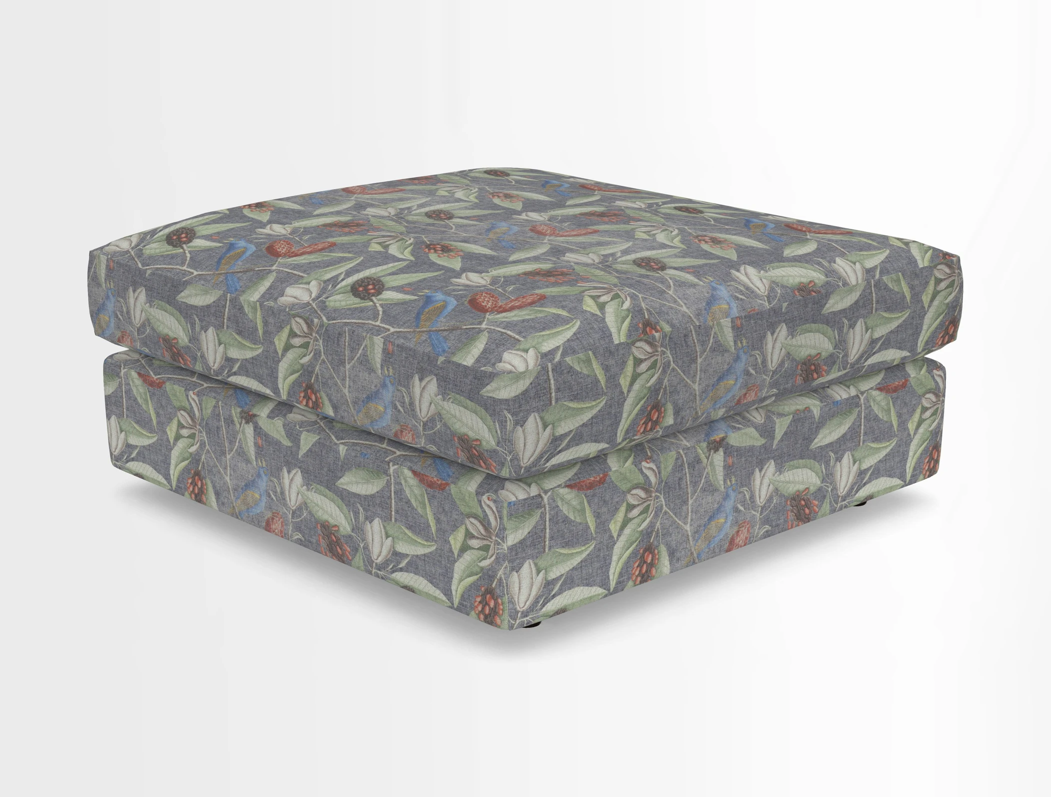 Slingsby fixed cover Footstool in Two Tone Plain Biscuit