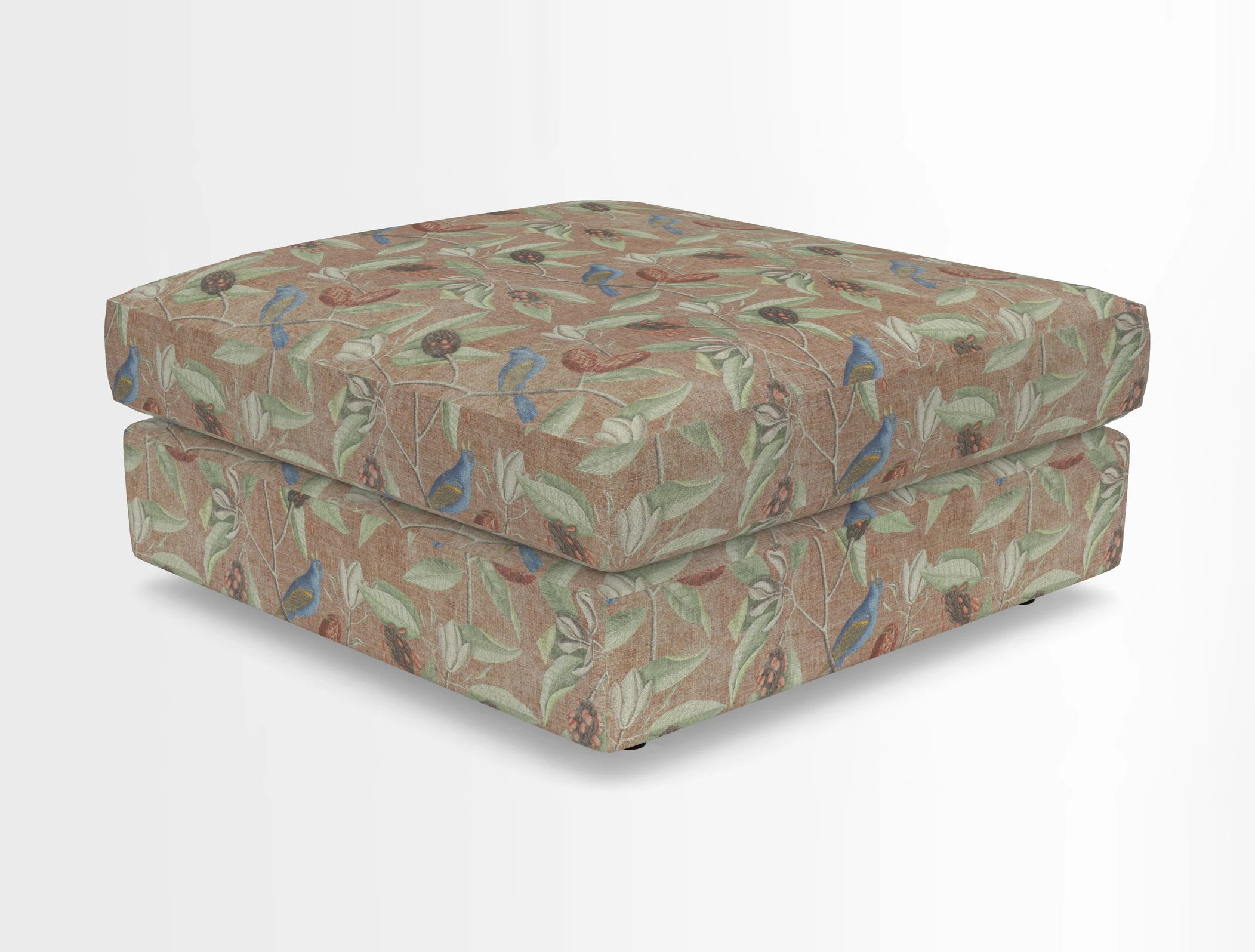 Slingsby fixed cover Footstool in Two Tone Plain Biscuit