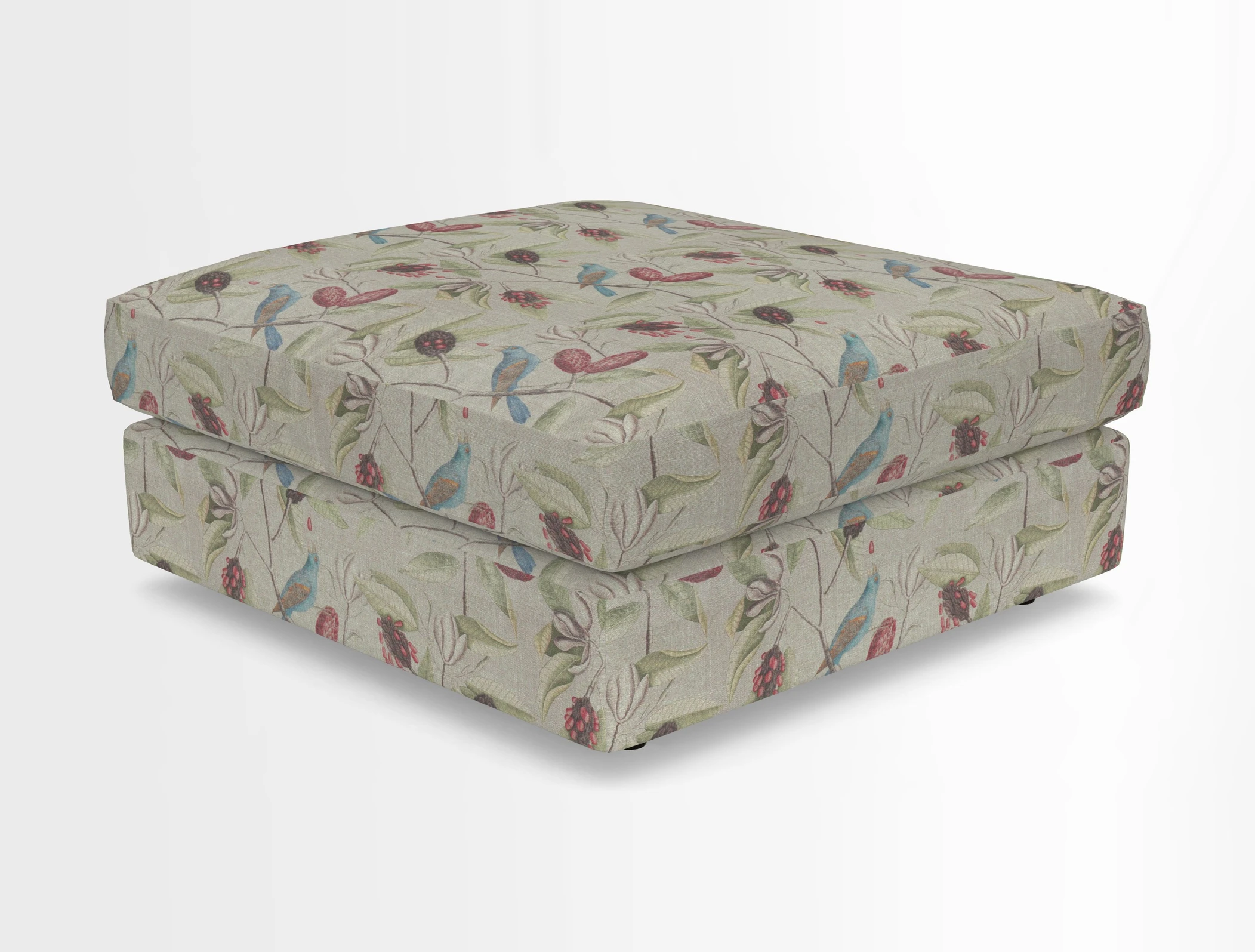 Slingsby fixed cover Footstool in Two Tone Plain Biscuit