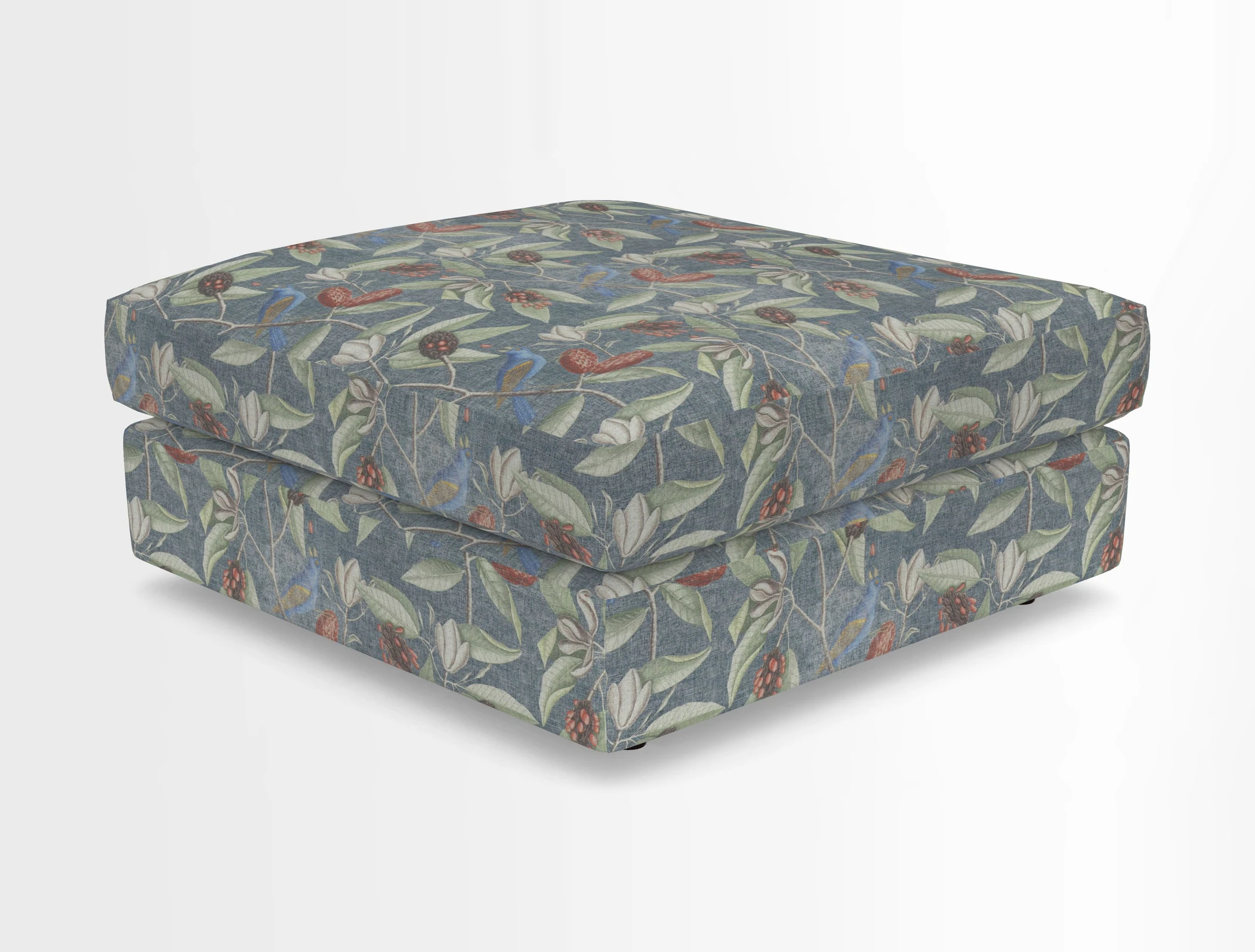 Slingsby fixed cover Footstool in Two Tone Plain Biscuit