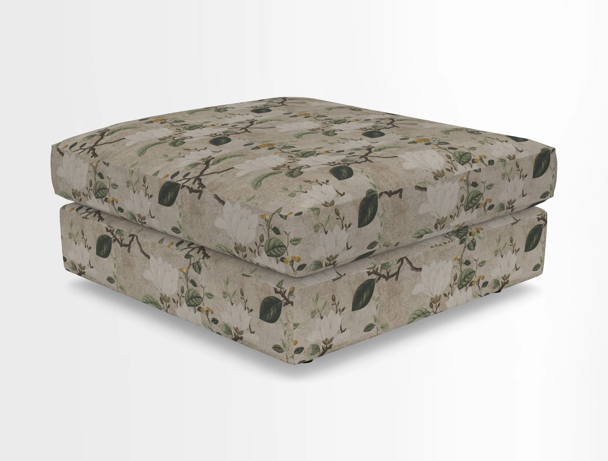 Slingsby fixed cover Footstool in Two Tone Plain Biscuit