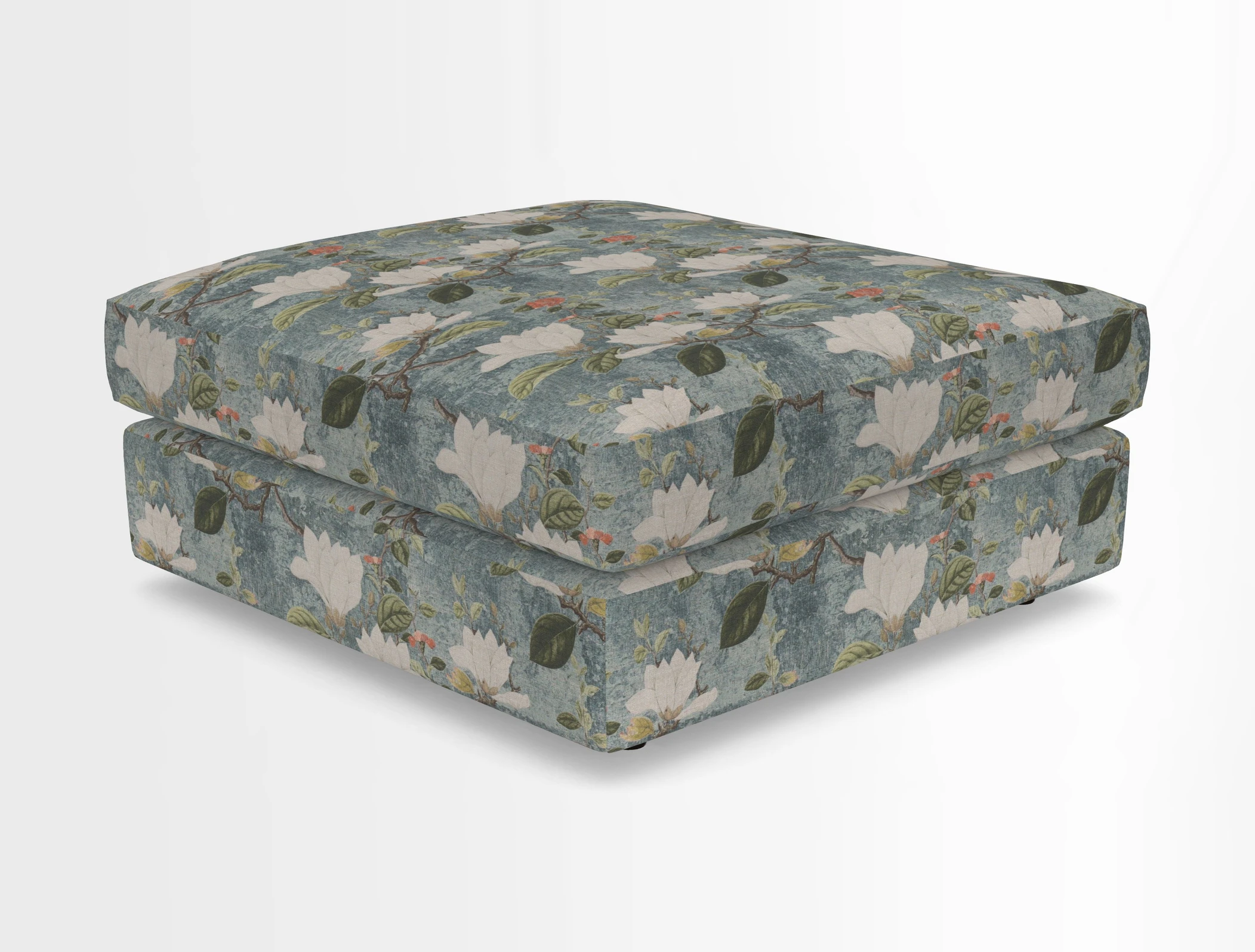 Slingsby fixed cover Footstool in Two Tone Plain Biscuit