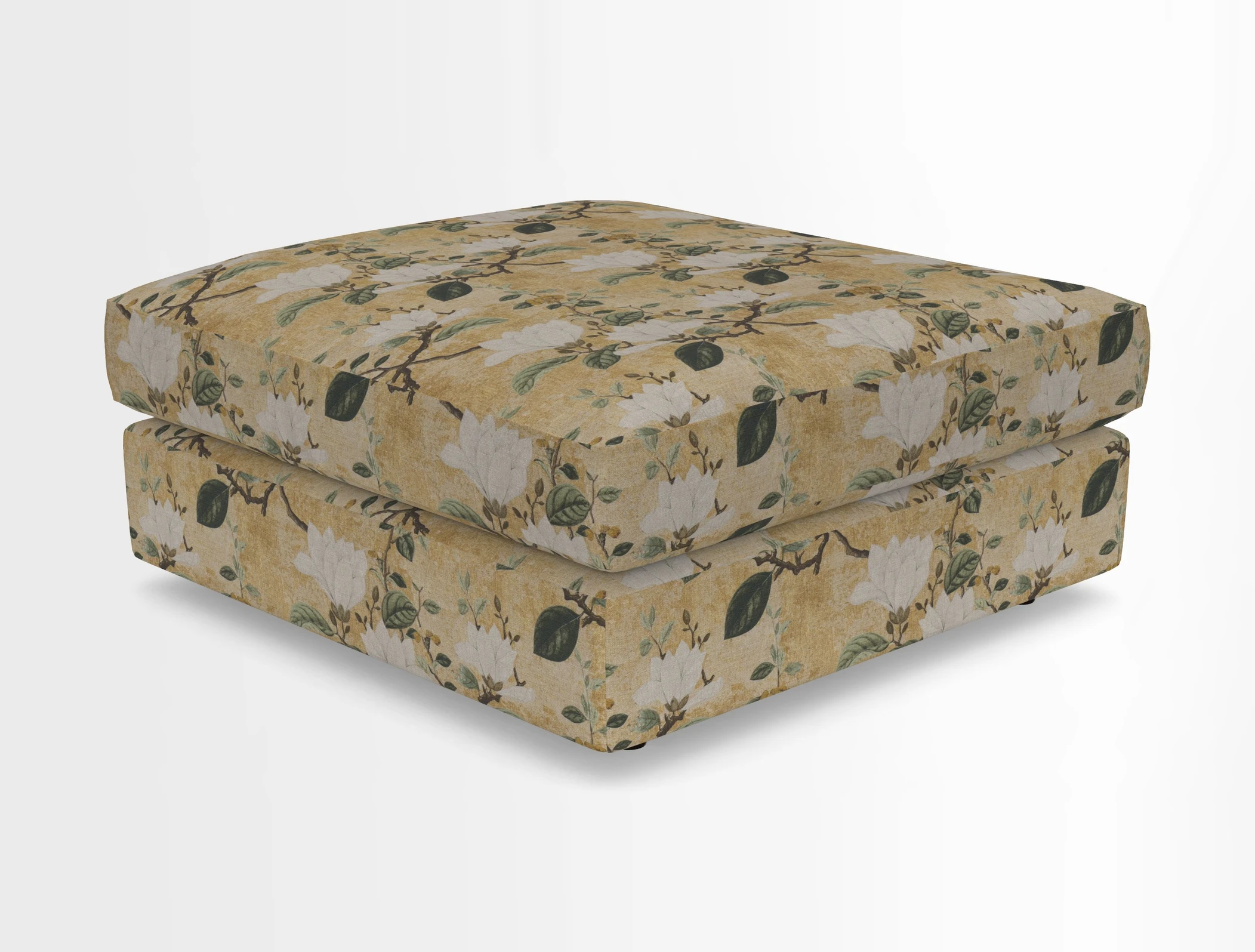 Slingsby fixed cover Footstool in Two Tone Plain Biscuit