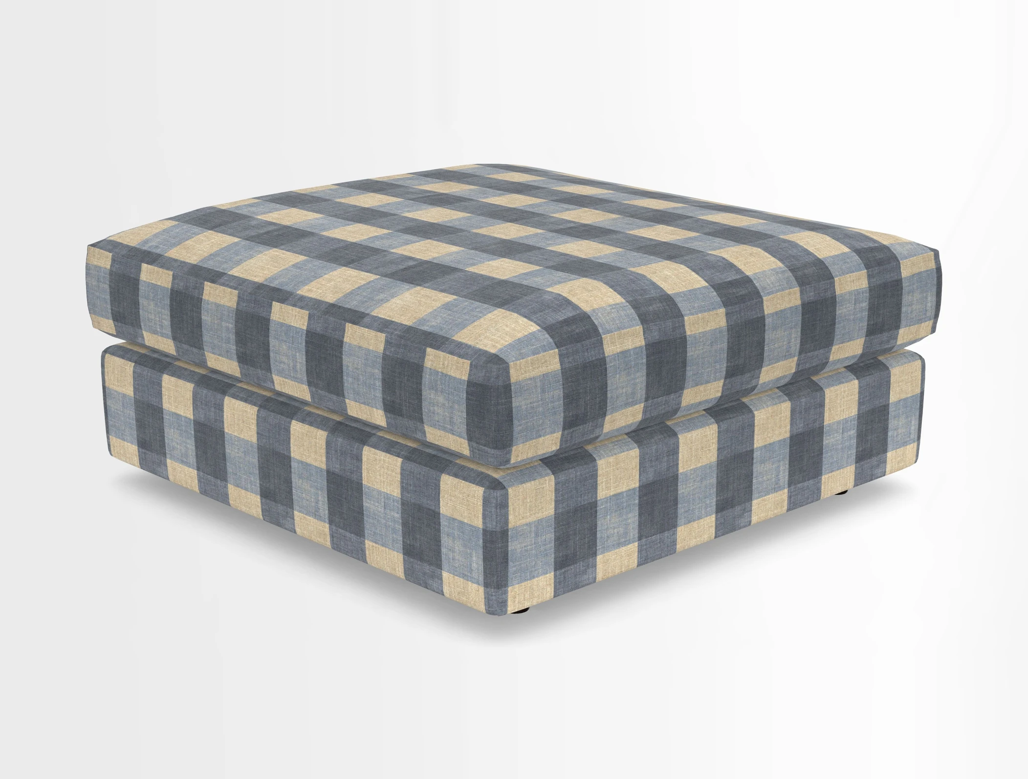 Slingsby fixed cover Footstool in Two Tone Plain Biscuit