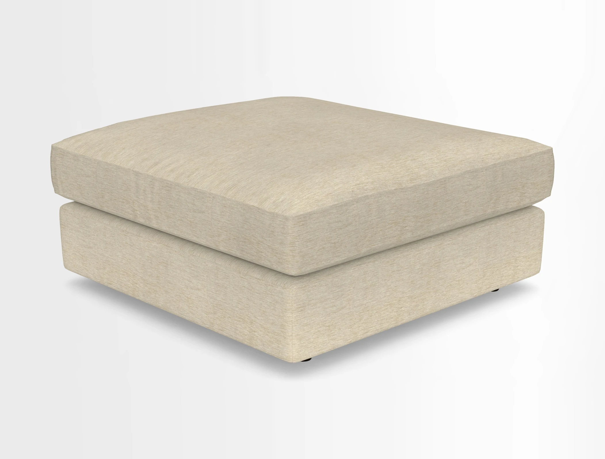 Slingsby fixed cover Footstool in Two Tone Plain Biscuit