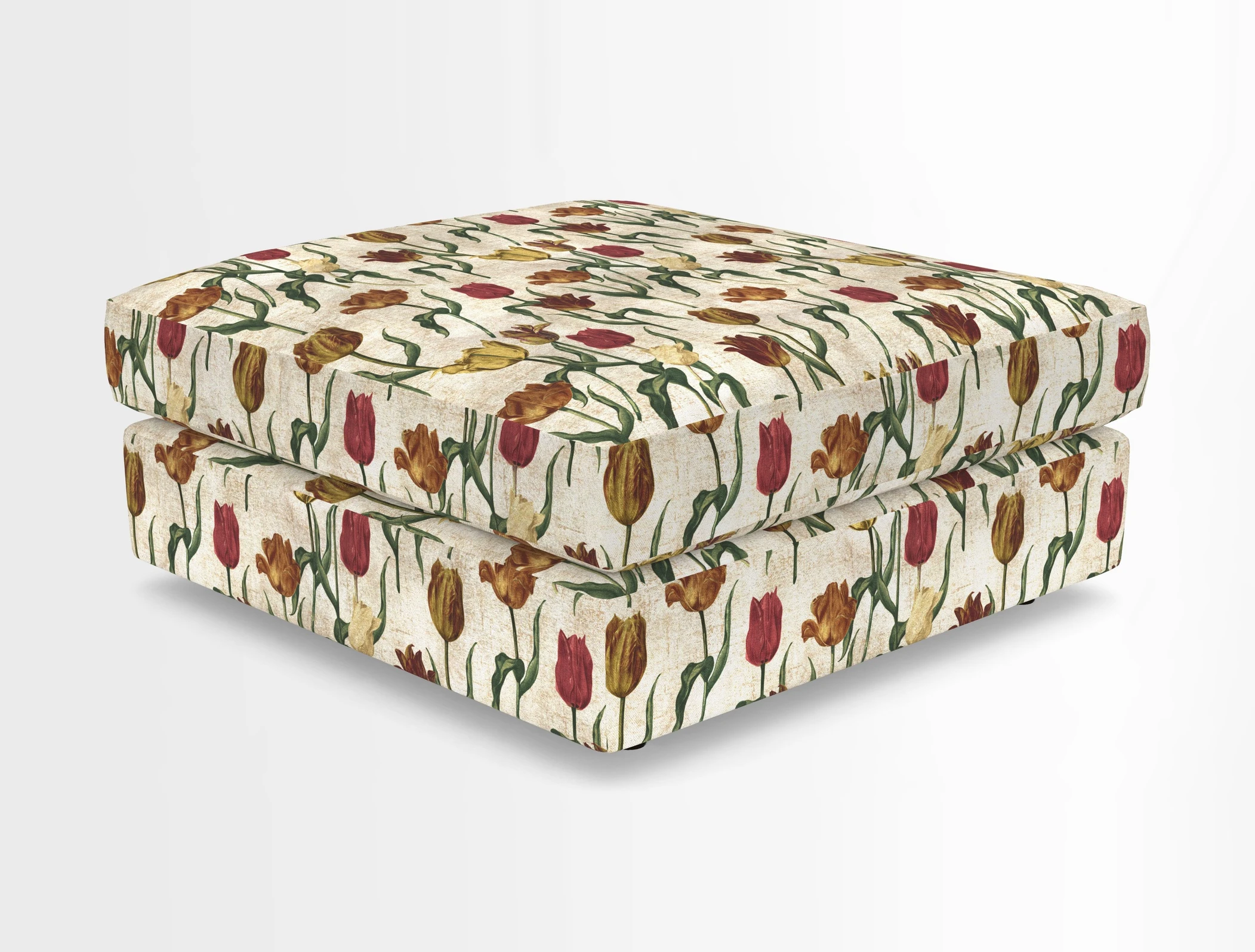 Slingsby fixed cover Footstool in Two Tone Plain Biscuit