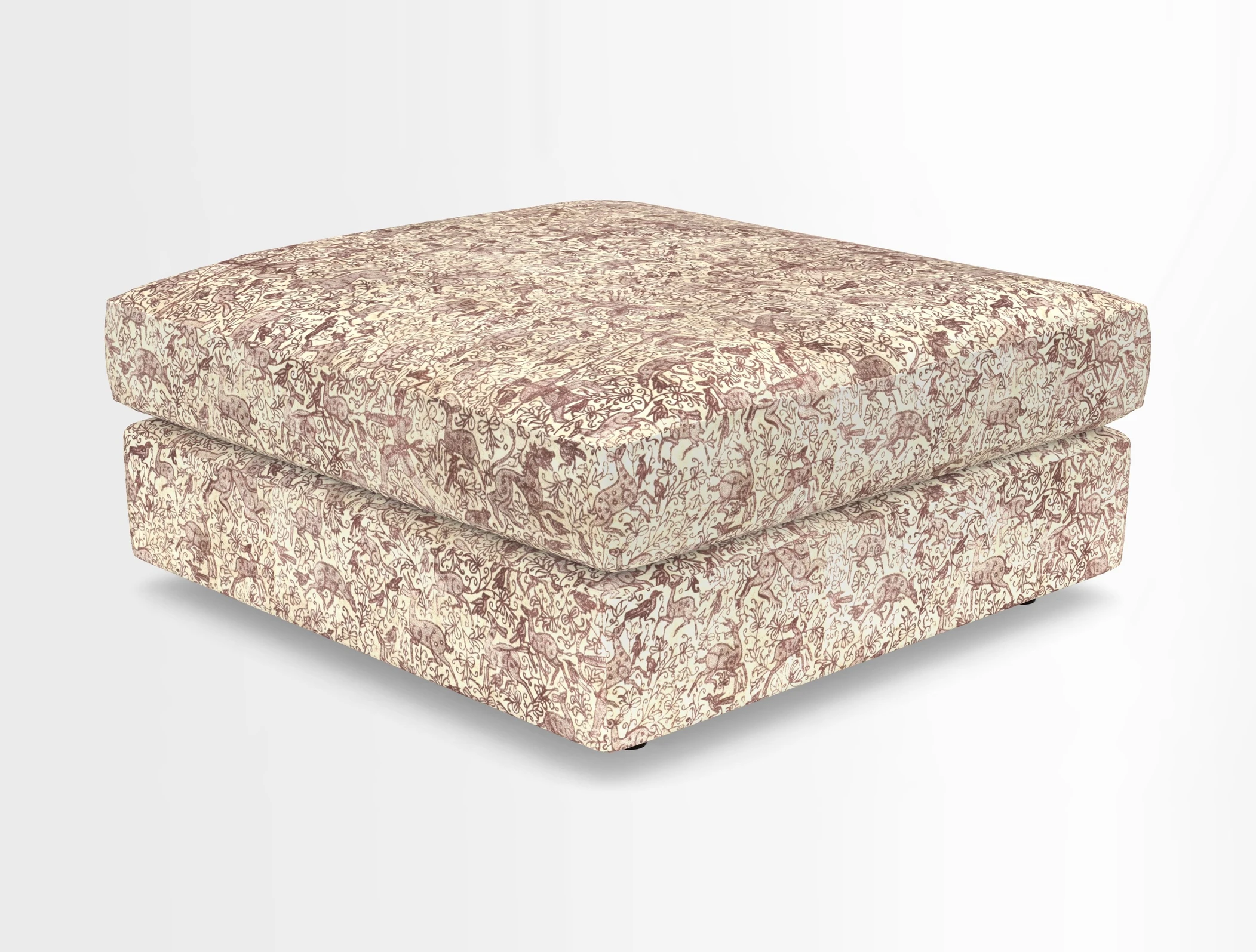 Slingsby fixed cover Footstool in Two Tone Plain Biscuit