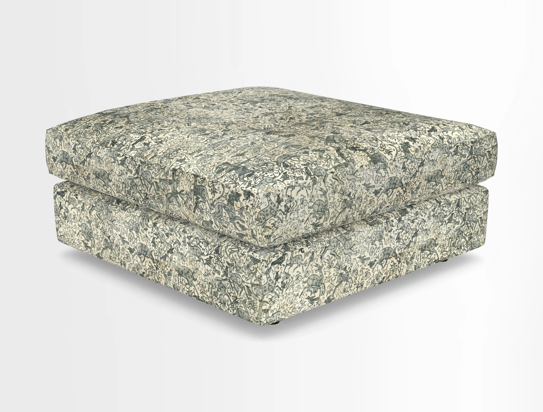 Slingsby fixed cover Footstool in Two Tone Plain Biscuit
