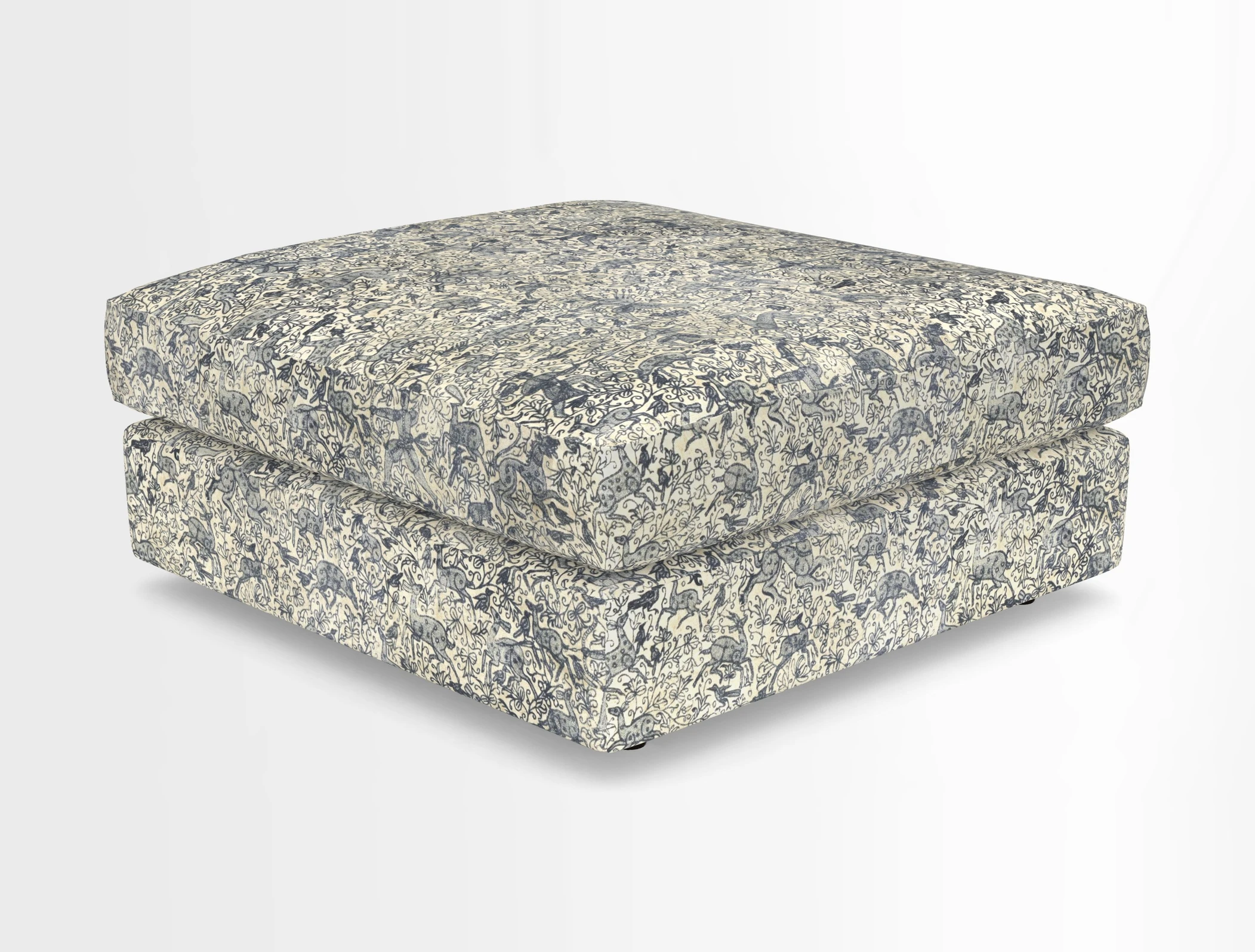 Slingsby fixed cover Footstool in Two Tone Plain Biscuit