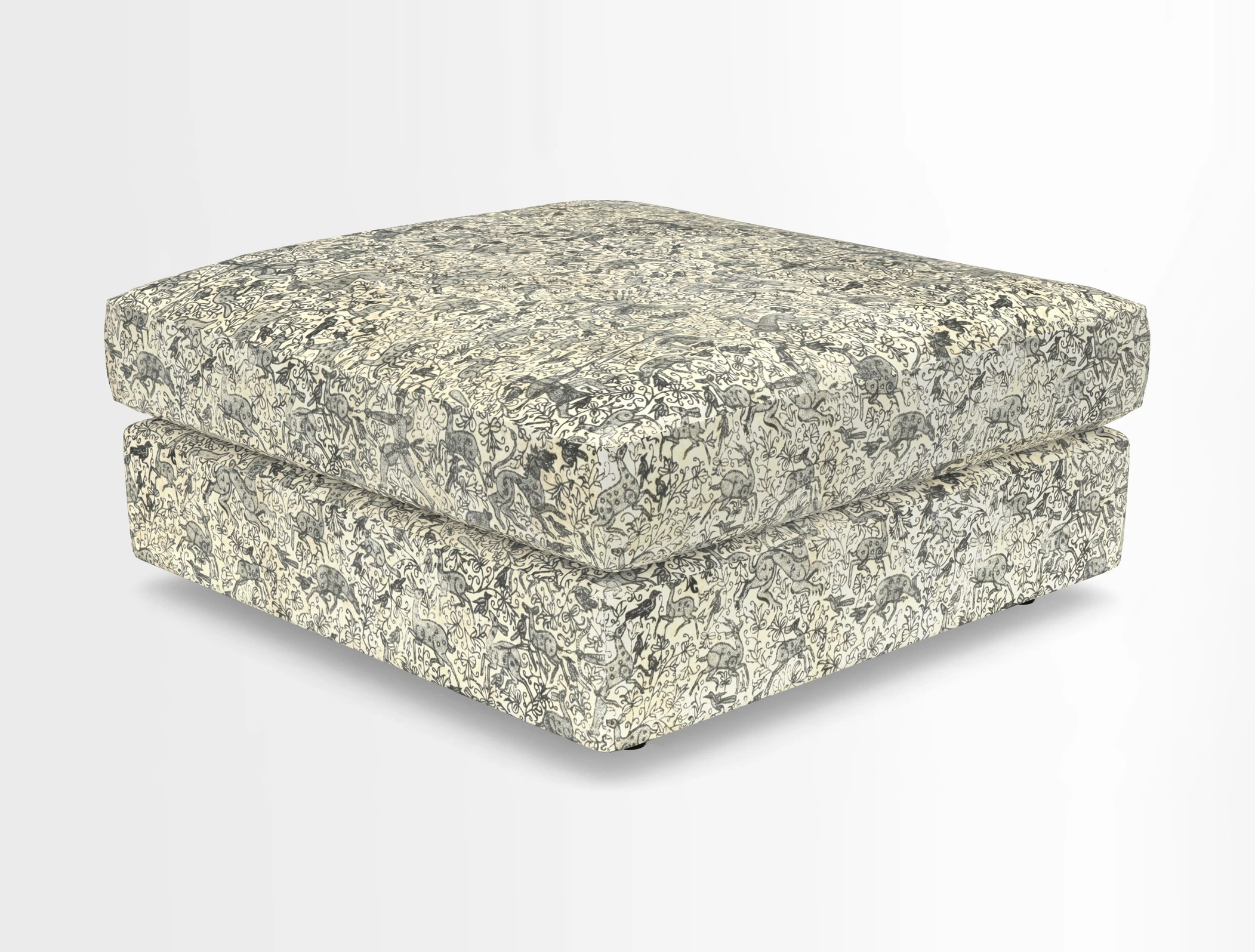 Slingsby fixed cover Footstool in Two Tone Plain Biscuit