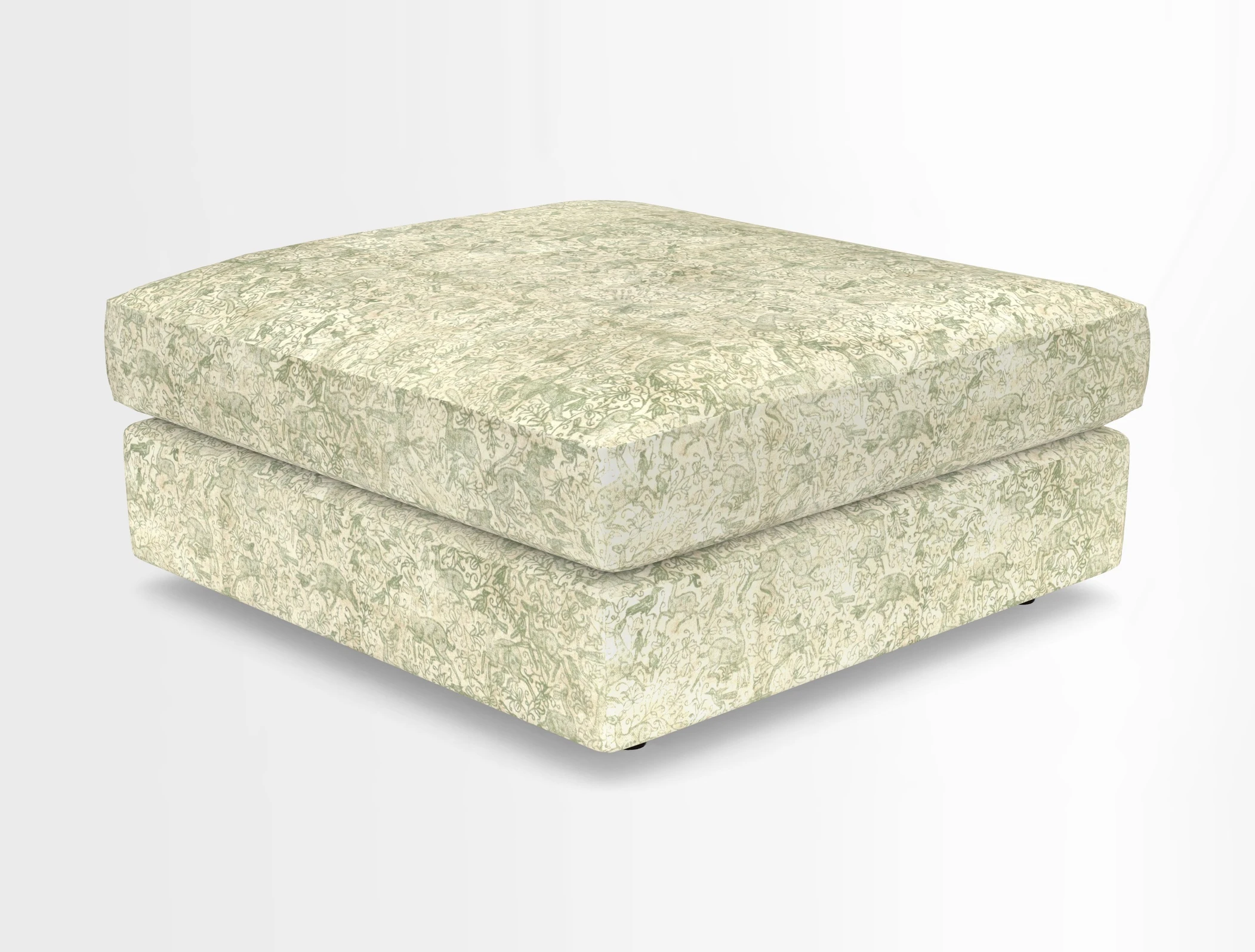 Slingsby fixed cover Footstool in Two Tone Plain Biscuit