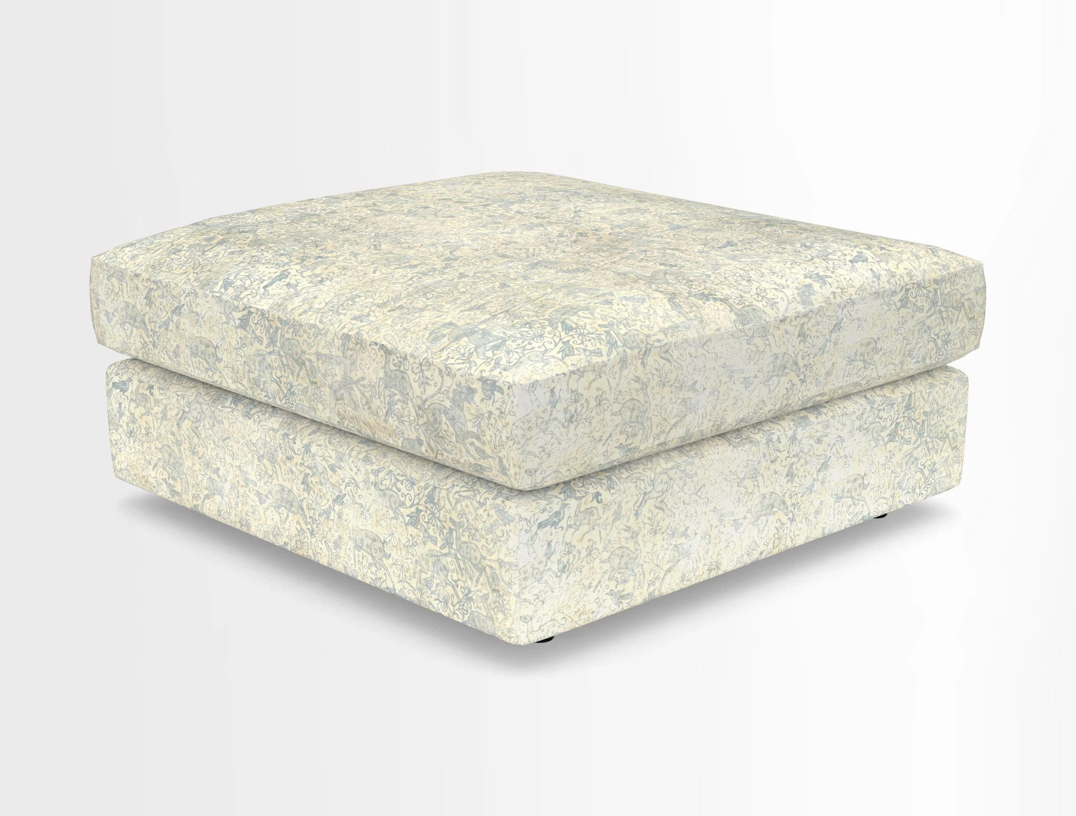 Slingsby fixed cover Footstool in Two Tone Plain Biscuit