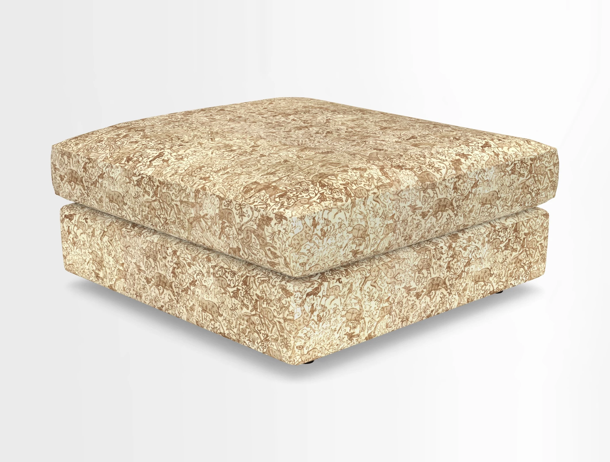 Slingsby fixed cover Footstool in Two Tone Plain Biscuit