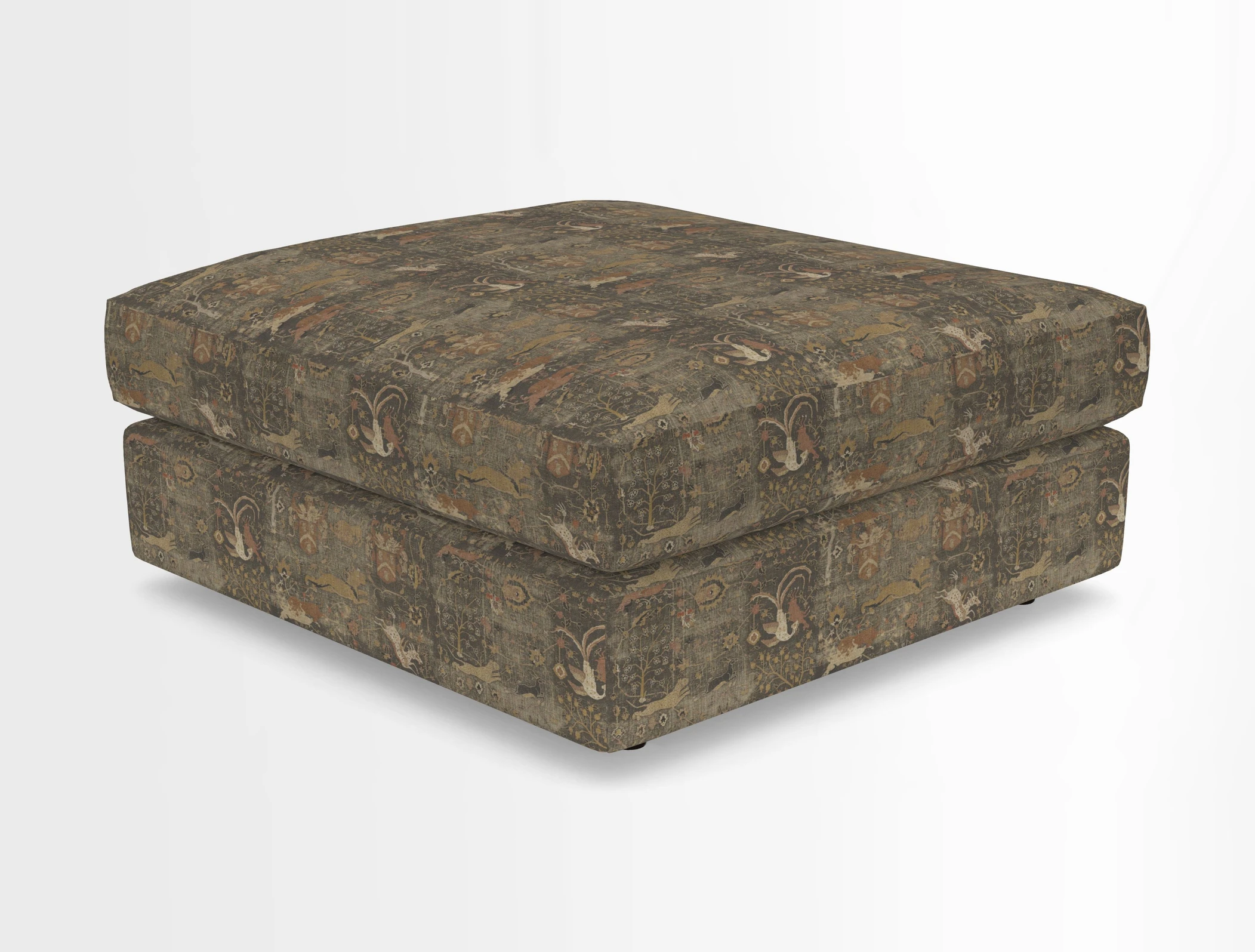Slingsby fixed cover Footstool in Two Tone Plain Biscuit