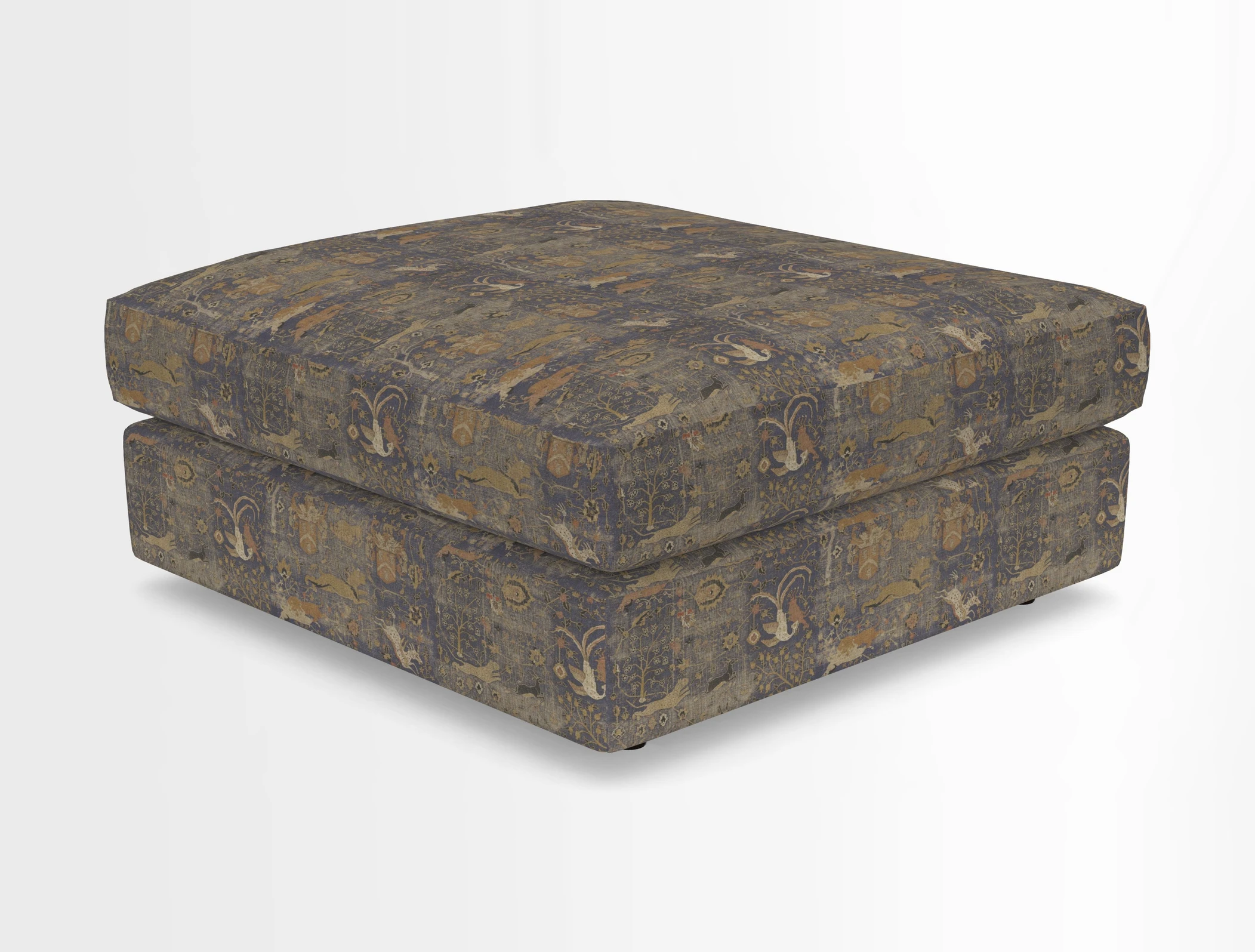 Slingsby fixed cover Footstool in Two Tone Plain Biscuit