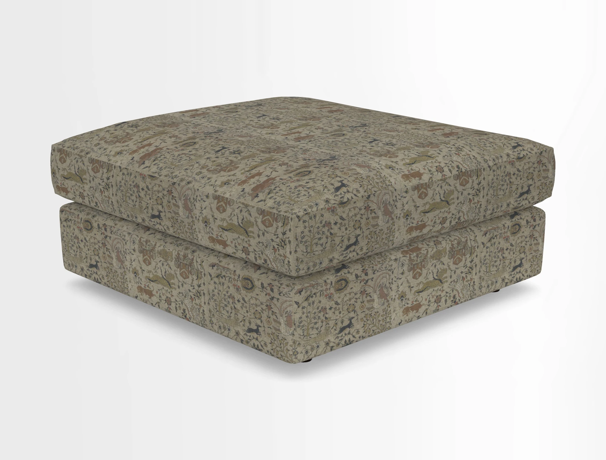Slingsby fixed cover Footstool in Two Tone Plain Biscuit