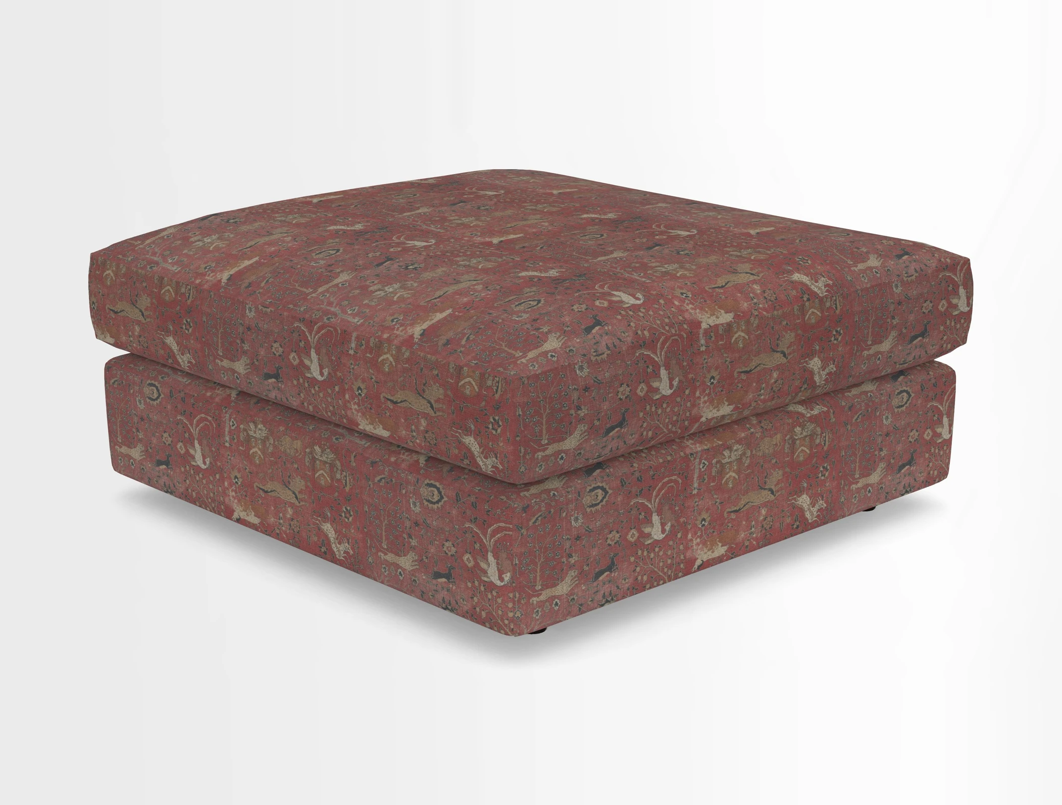 Slingsby fixed cover Footstool in Two Tone Plain Biscuit