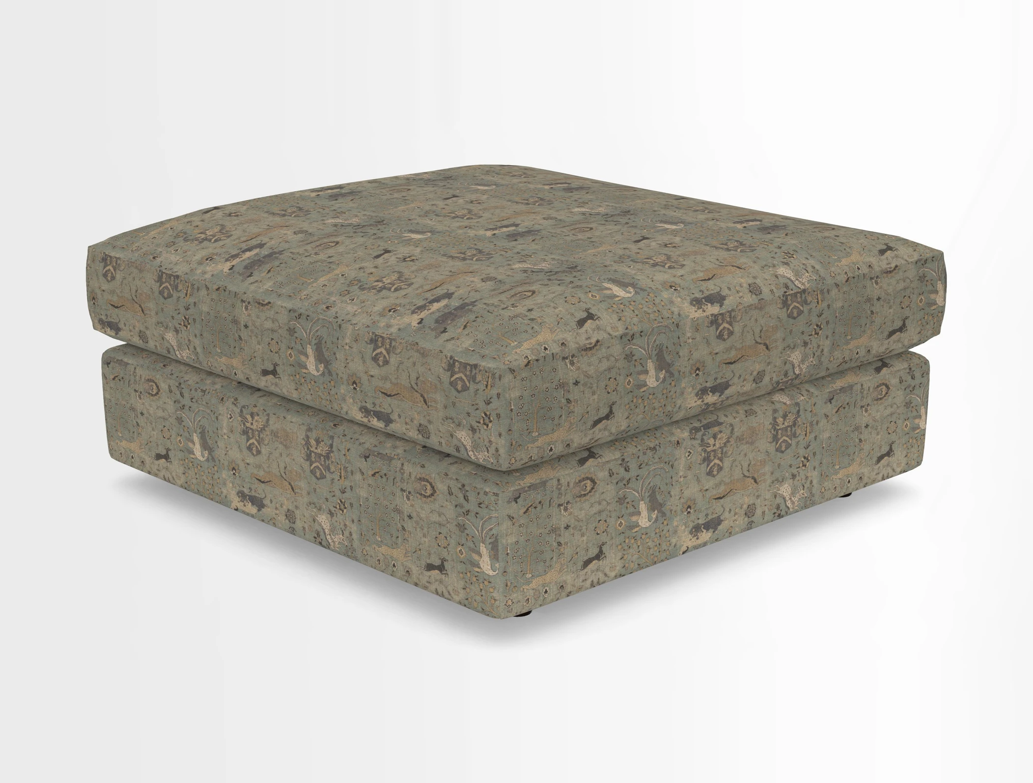 Slingsby fixed cover Footstool in Two Tone Plain Biscuit