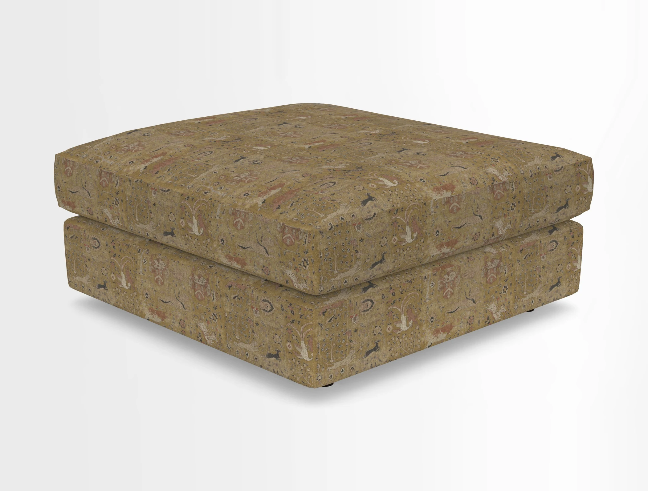 Slingsby fixed cover Footstool in Two Tone Plain Biscuit