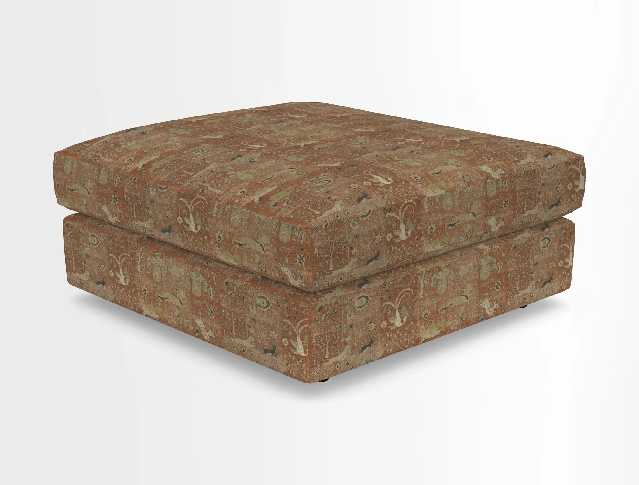 Slingsby fixed cover Footstool in Two Tone Plain Biscuit