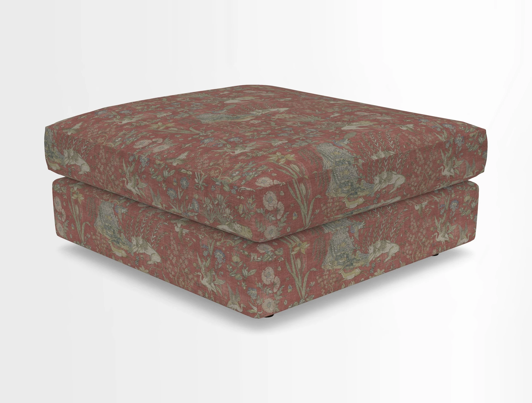 Slingsby fixed cover Footstool in Two Tone Plain Biscuit