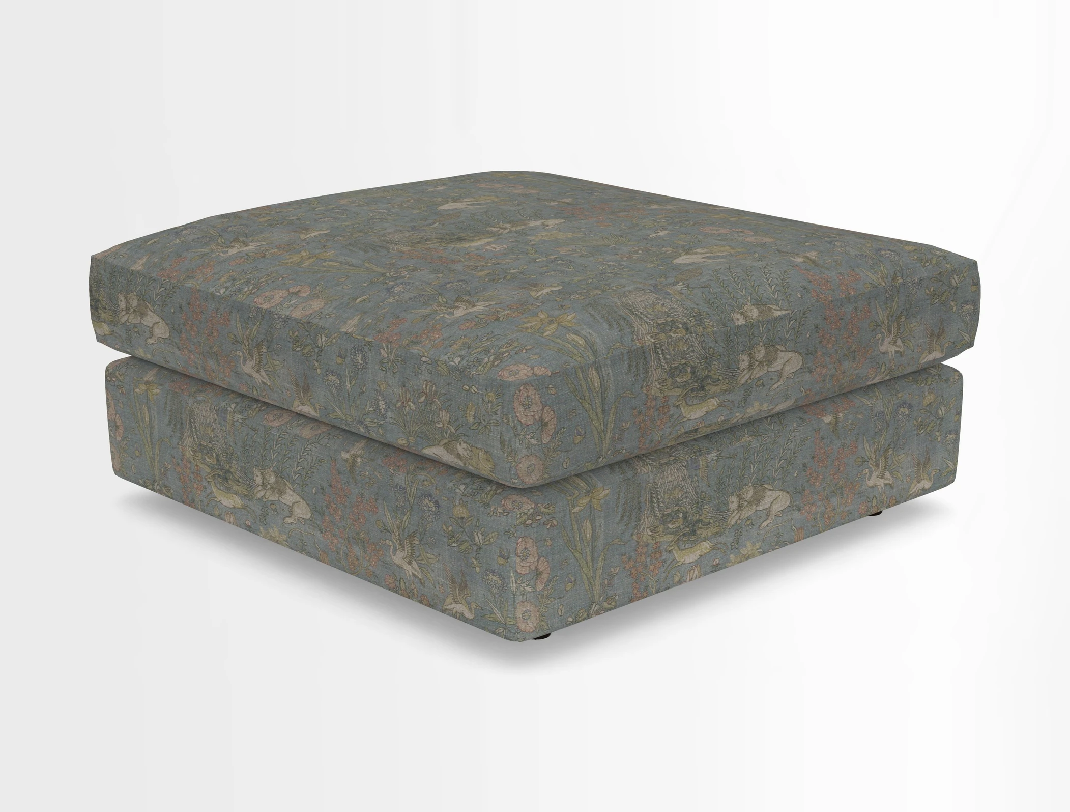 Slingsby fixed cover Footstool in Two Tone Plain Biscuit