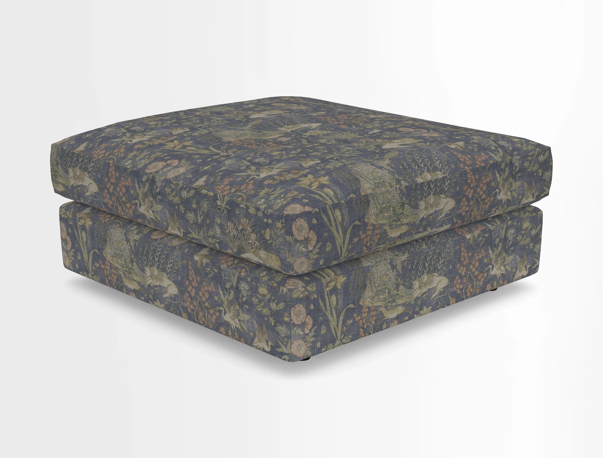 Slingsby fixed cover Footstool in Two Tone Plain Biscuit