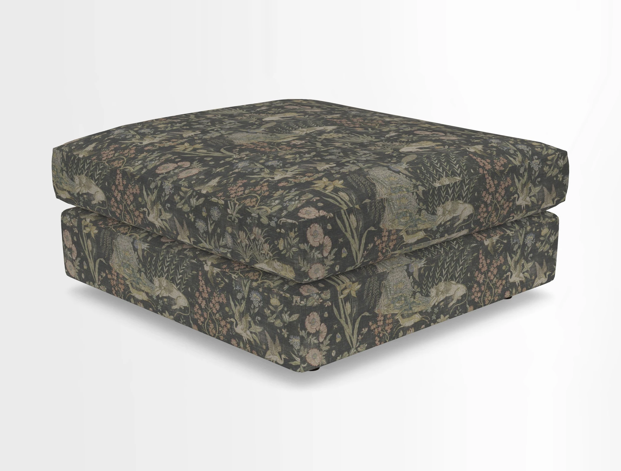 Slingsby fixed cover Footstool in Two Tone Plain Biscuit
