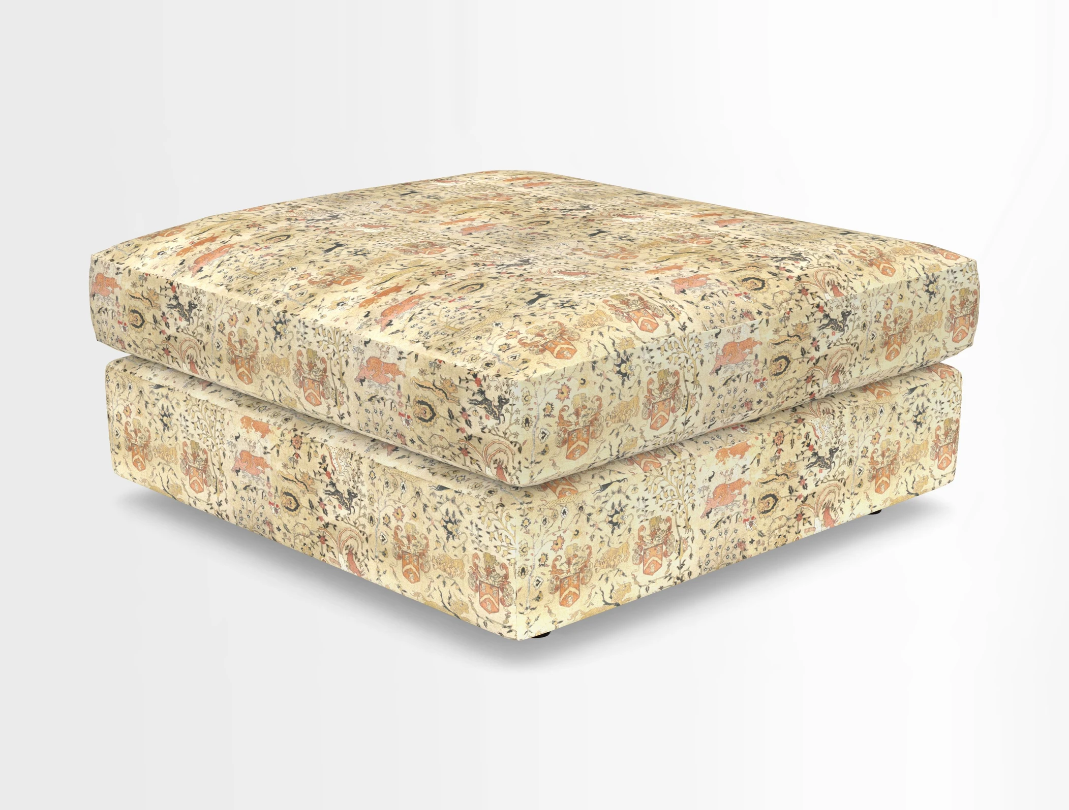Slingsby fixed cover Footstool in Two Tone Plain Biscuit