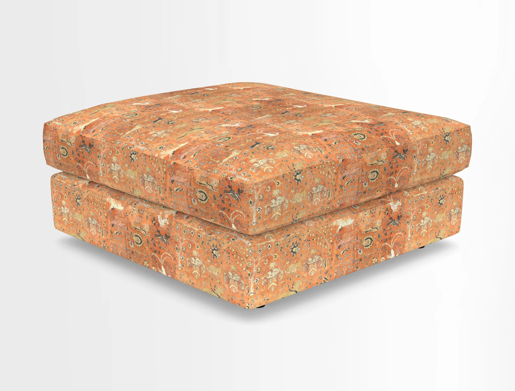 Slingsby fixed cover Footstool in Two Tone Plain Biscuit