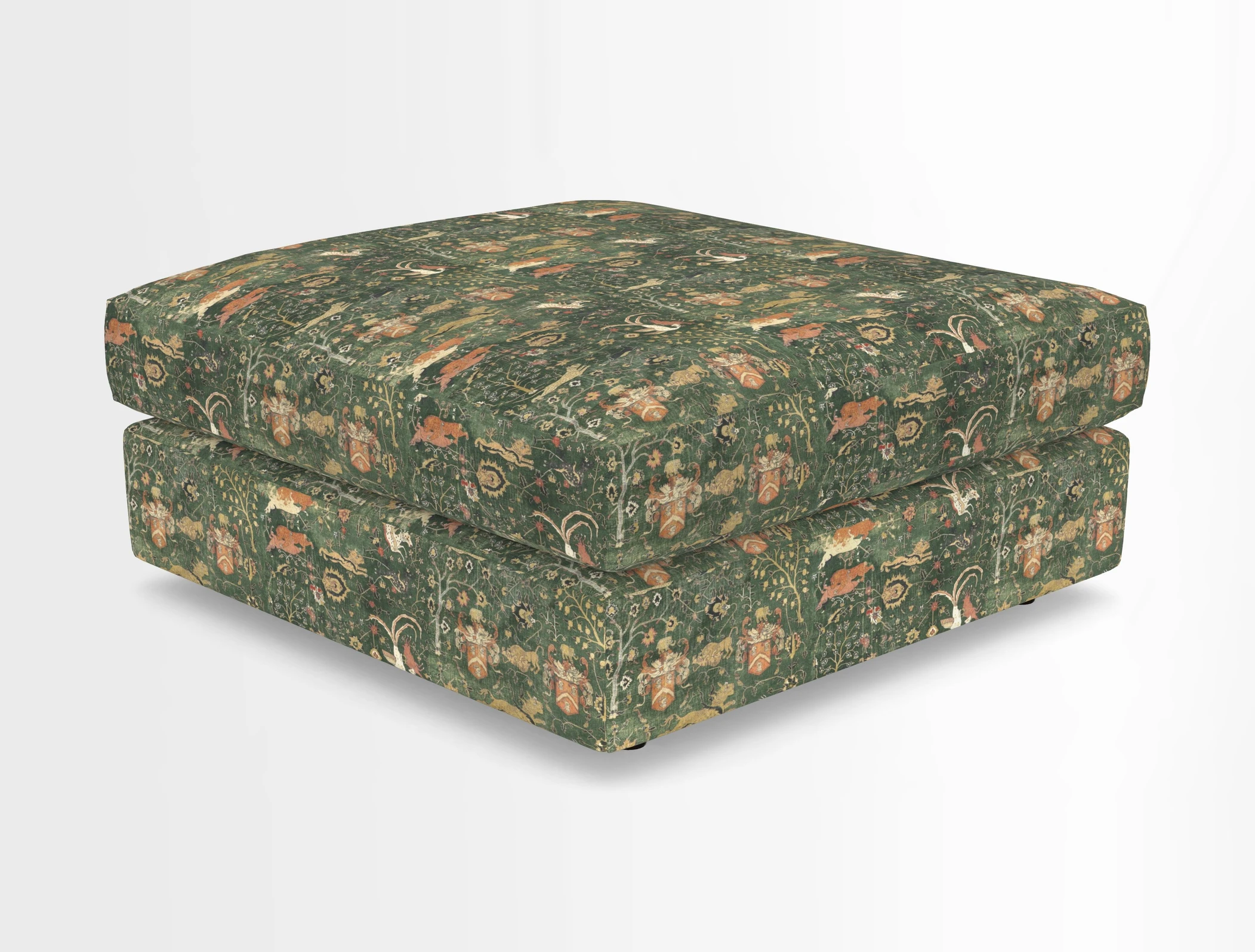 Slingsby fixed cover Footstool in Two Tone Plain Biscuit