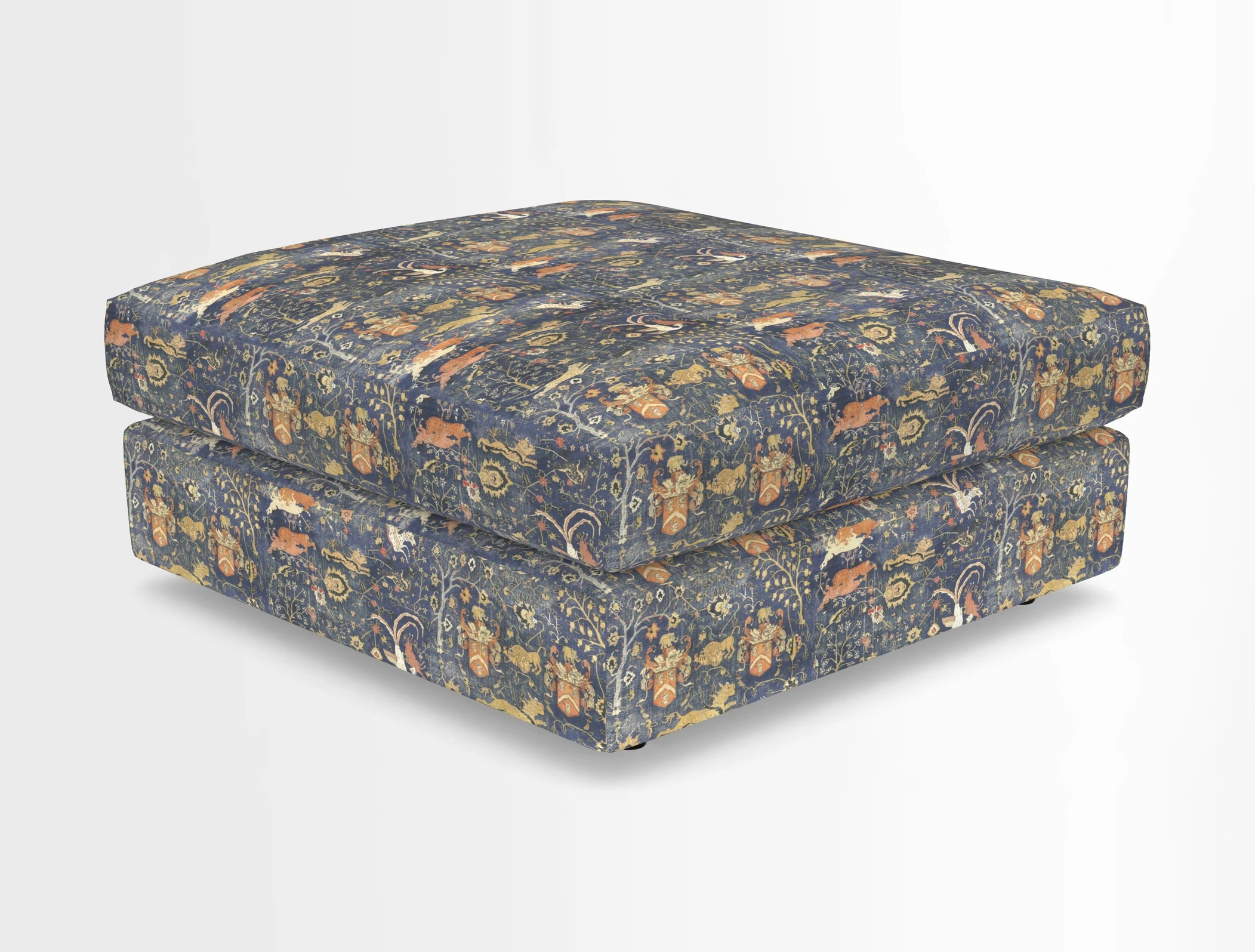 Slingsby fixed cover Footstool in Two Tone Plain Biscuit