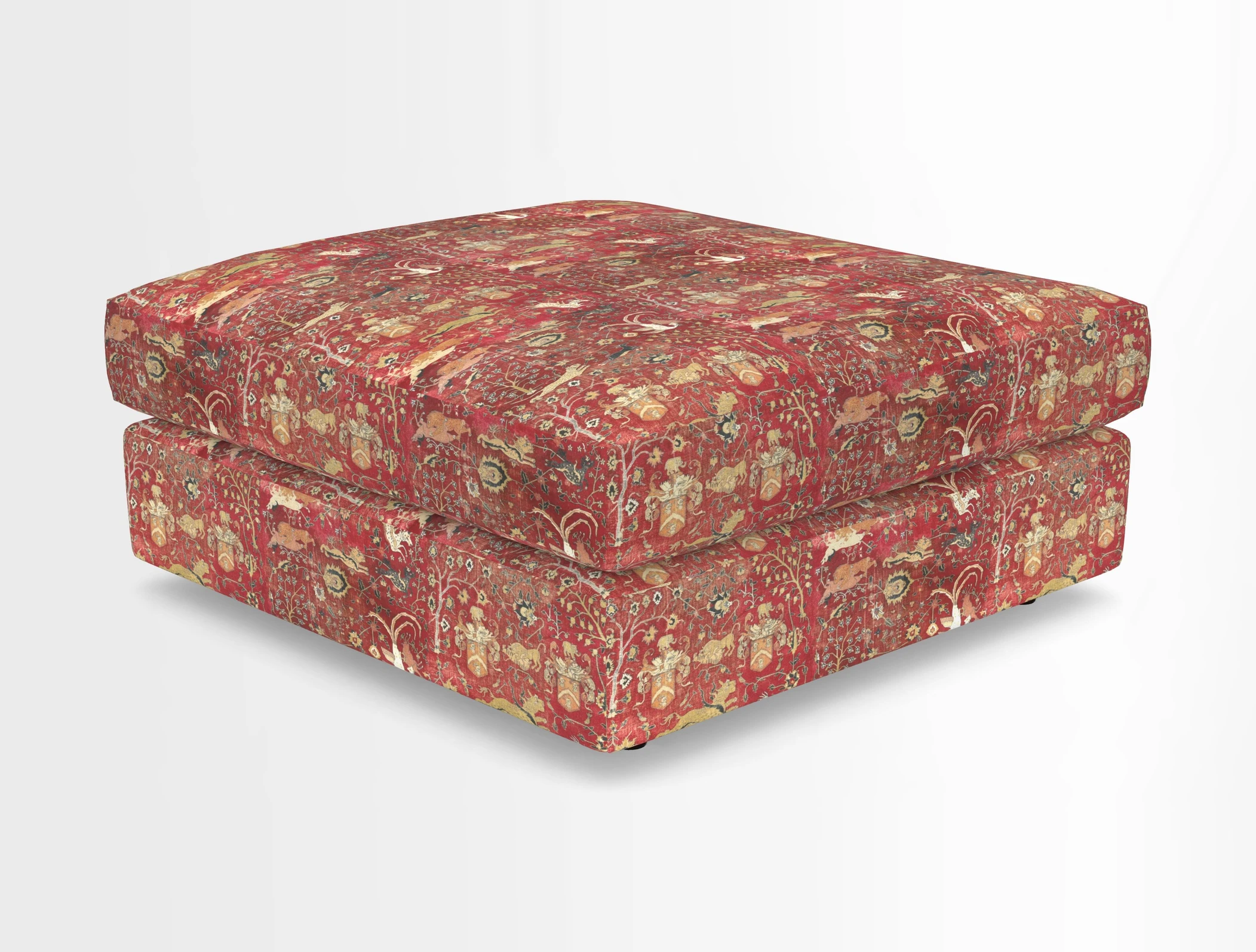 Slingsby fixed cover Footstool in Two Tone Plain Biscuit