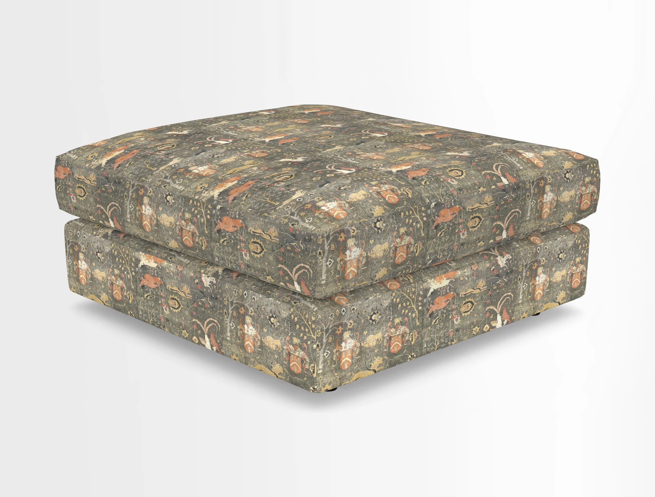 Slingsby fixed cover Footstool in Two Tone Plain Biscuit