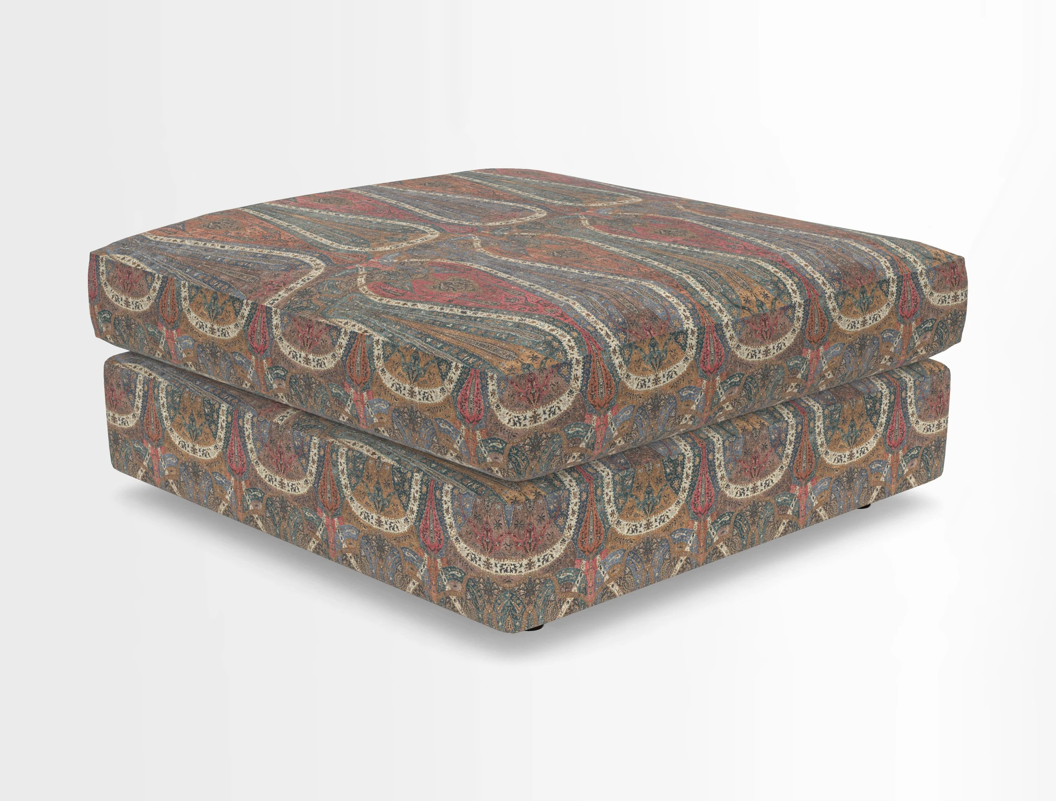 Slingsby fixed cover Footstool in Two Tone Plain Biscuit