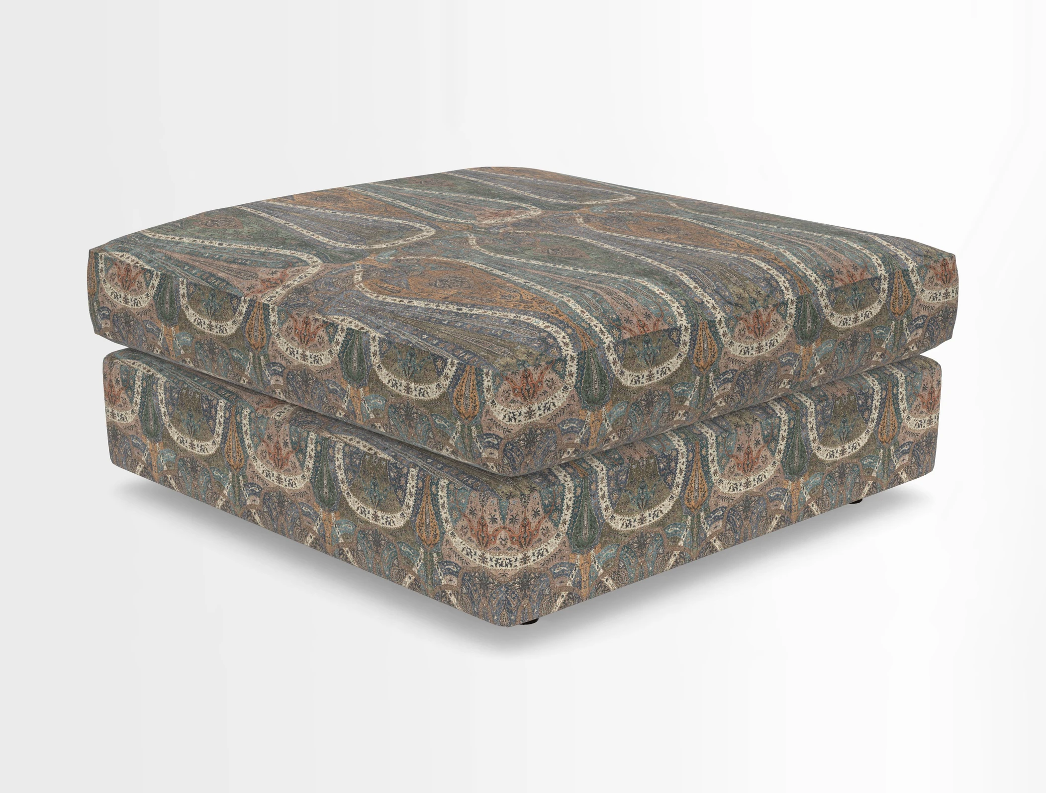 Slingsby fixed cover Footstool in Two Tone Plain Biscuit
