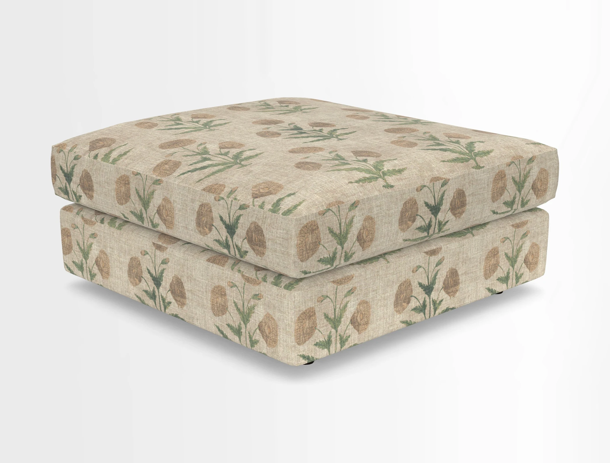 Slingsby fixed cover Footstool in Two Tone Plain Biscuit