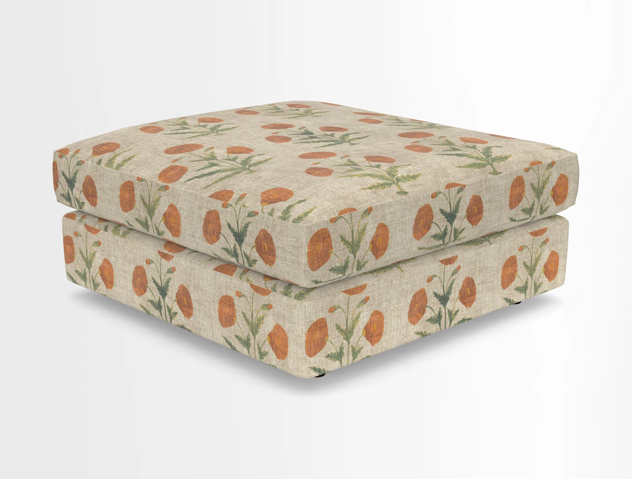 Slingsby fixed cover Footstool in Two Tone Plain Biscuit