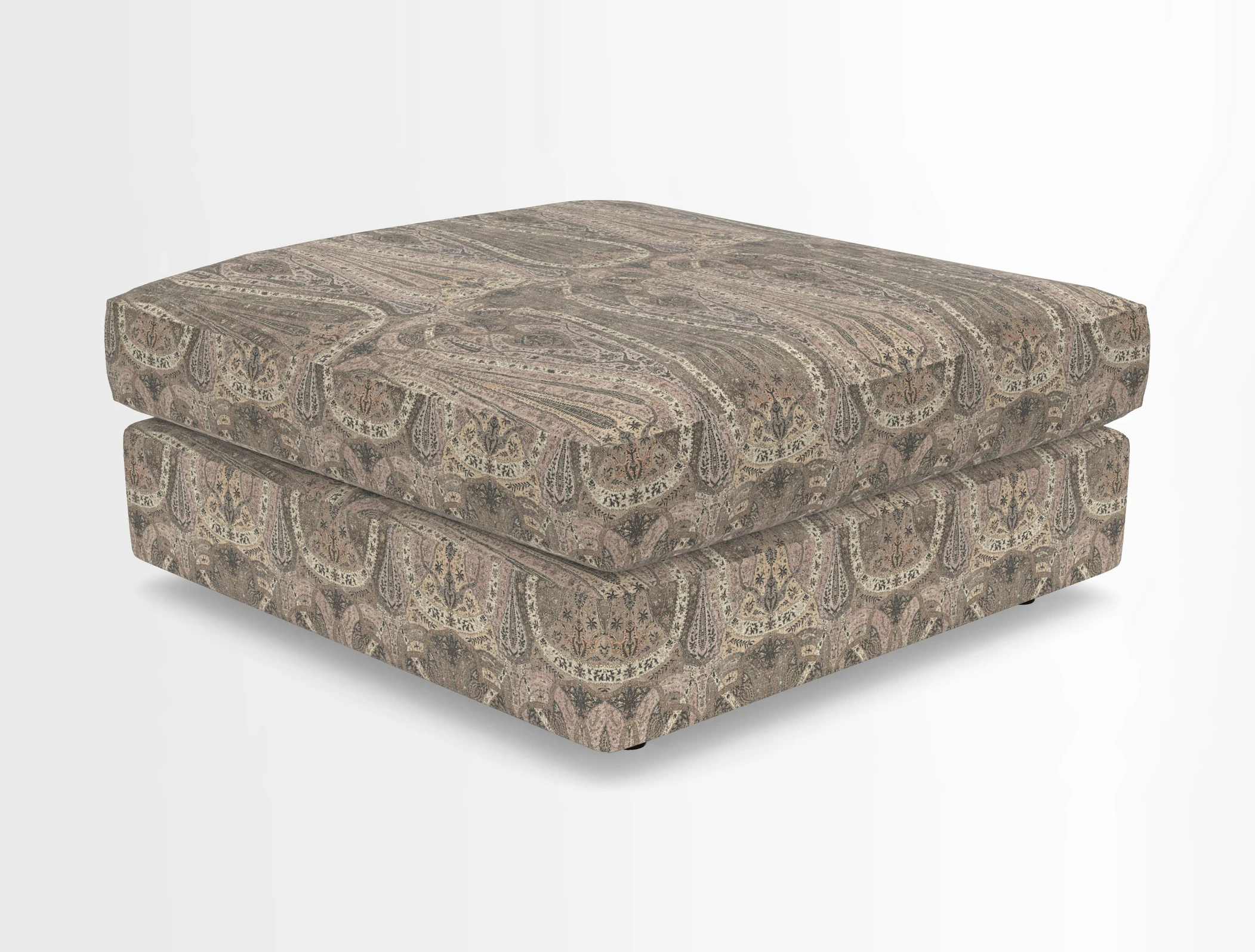 Slingsby fixed cover Footstool in Two Tone Plain Biscuit