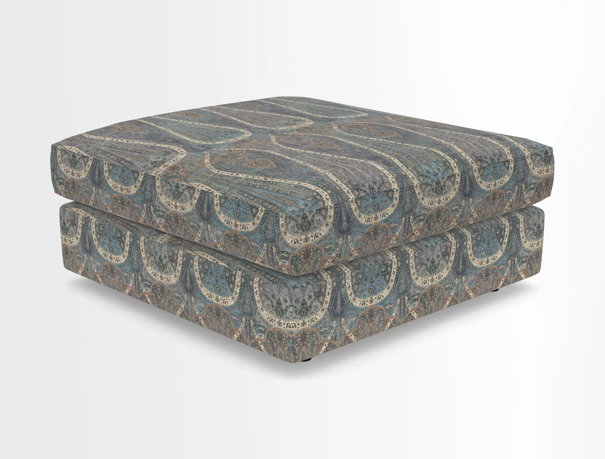 Slingsby fixed cover Footstool in Two Tone Plain Biscuit