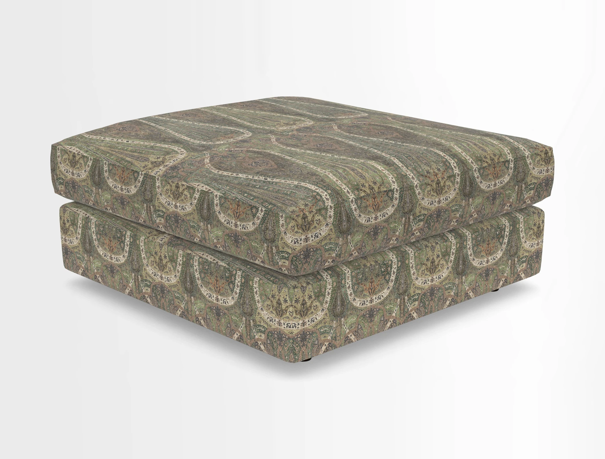 Slingsby fixed cover Footstool in Two Tone Plain Biscuit