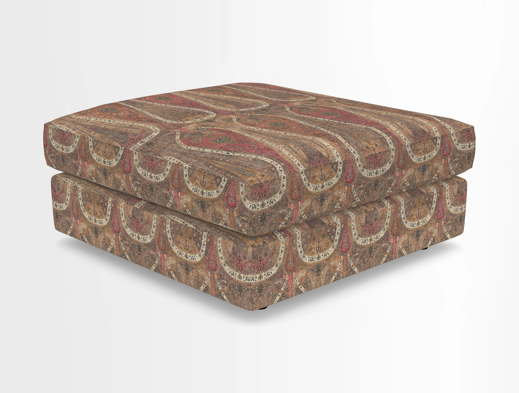 Slingsby fixed cover Footstool in Two Tone Plain Biscuit