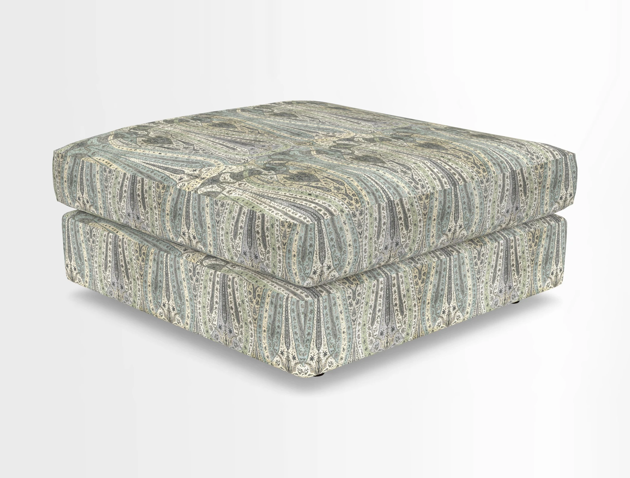 Slingsby fixed cover Footstool in Two Tone Plain Biscuit