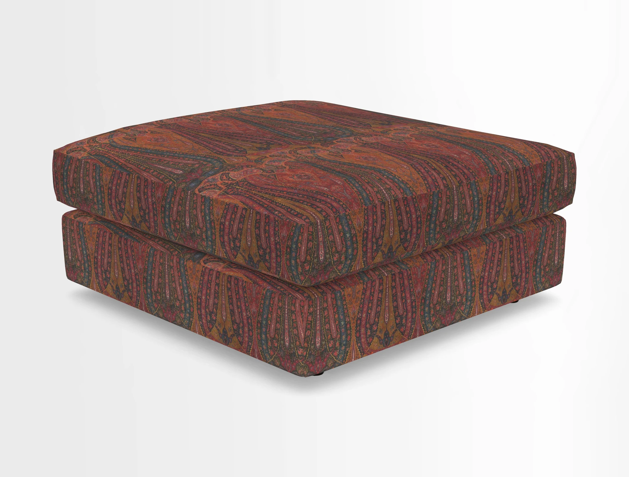 Slingsby fixed cover Footstool in Two Tone Plain Biscuit