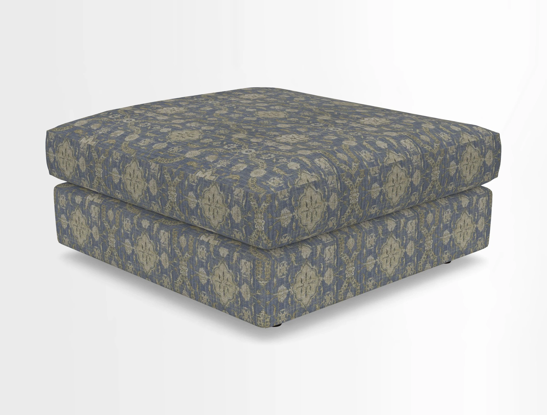 Slingsby fixed cover Footstool in Two Tone Plain Biscuit
