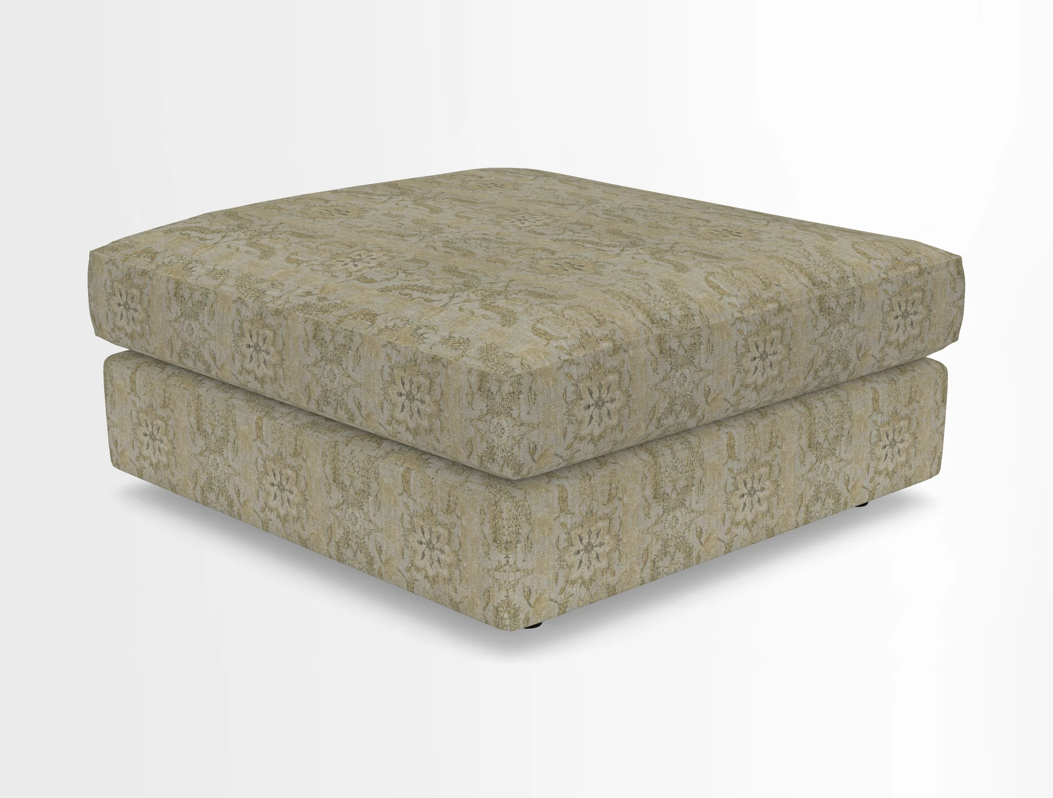 Slingsby fixed cover Footstool in Two Tone Plain Biscuit