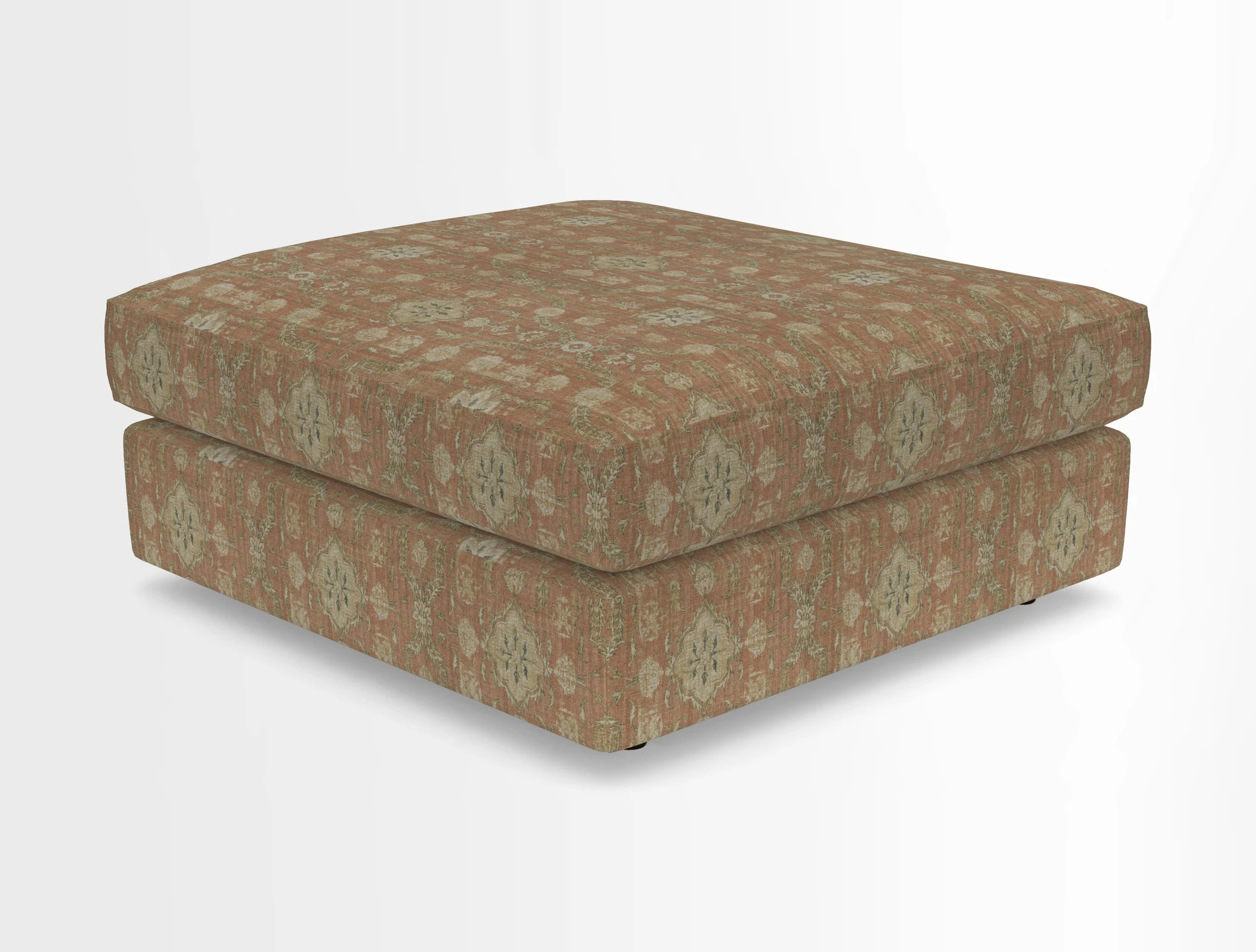 Slingsby fixed cover Footstool in Two Tone Plain Biscuit