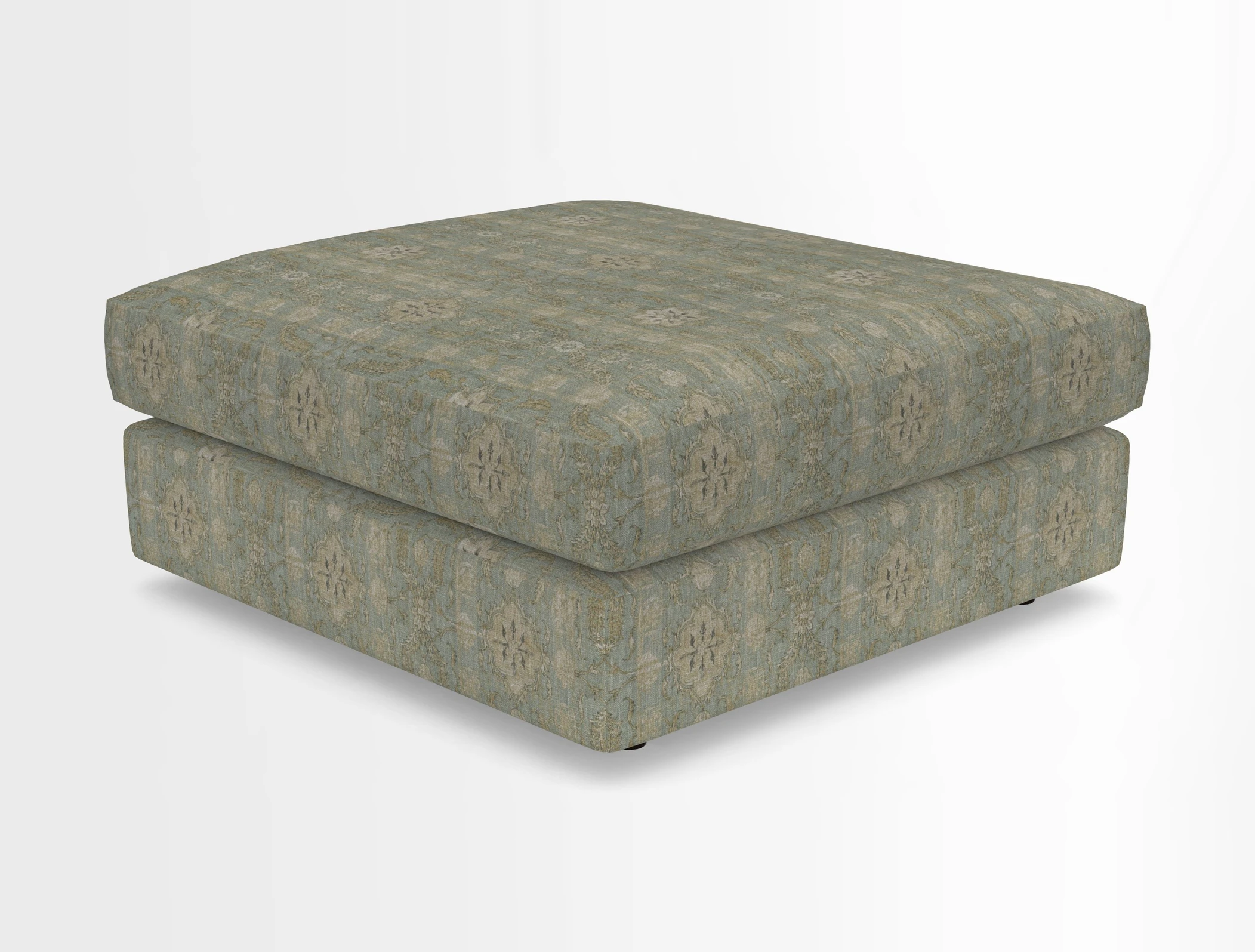 Slingsby fixed cover Footstool in Two Tone Plain Biscuit