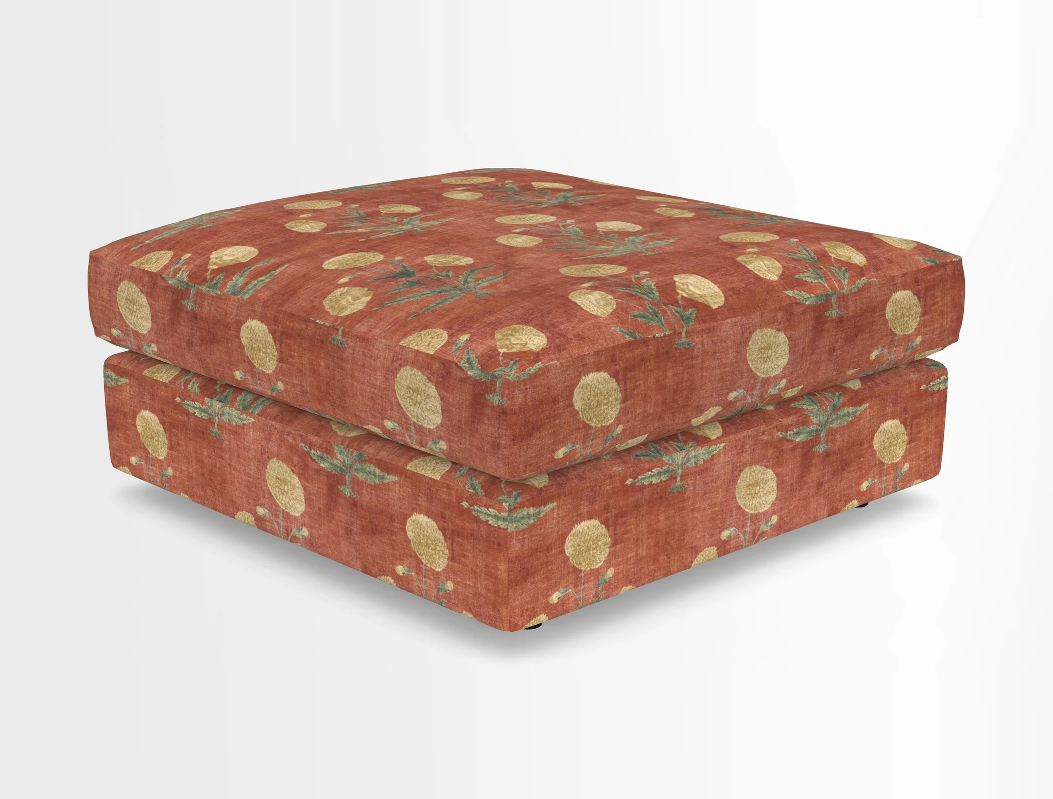 Slingsby fixed cover Footstool in Two Tone Plain Biscuit