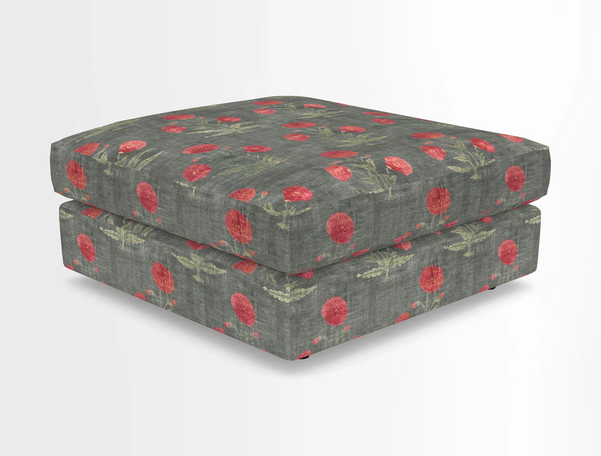 Slingsby fixed cover Footstool in Two Tone Plain Biscuit
